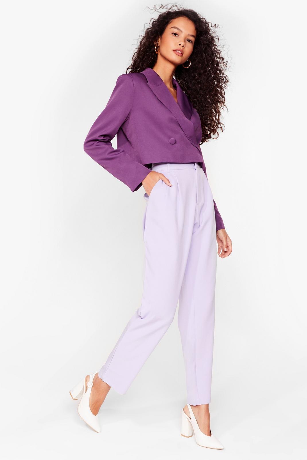 Tailored Straight Leg High Waisted Trousers image number 1