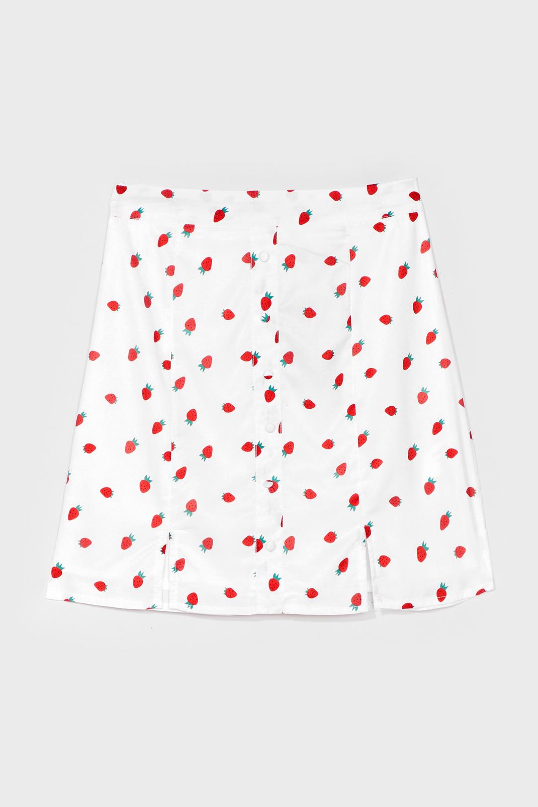 Mini jupe volantée à imprimé fraises image number 1