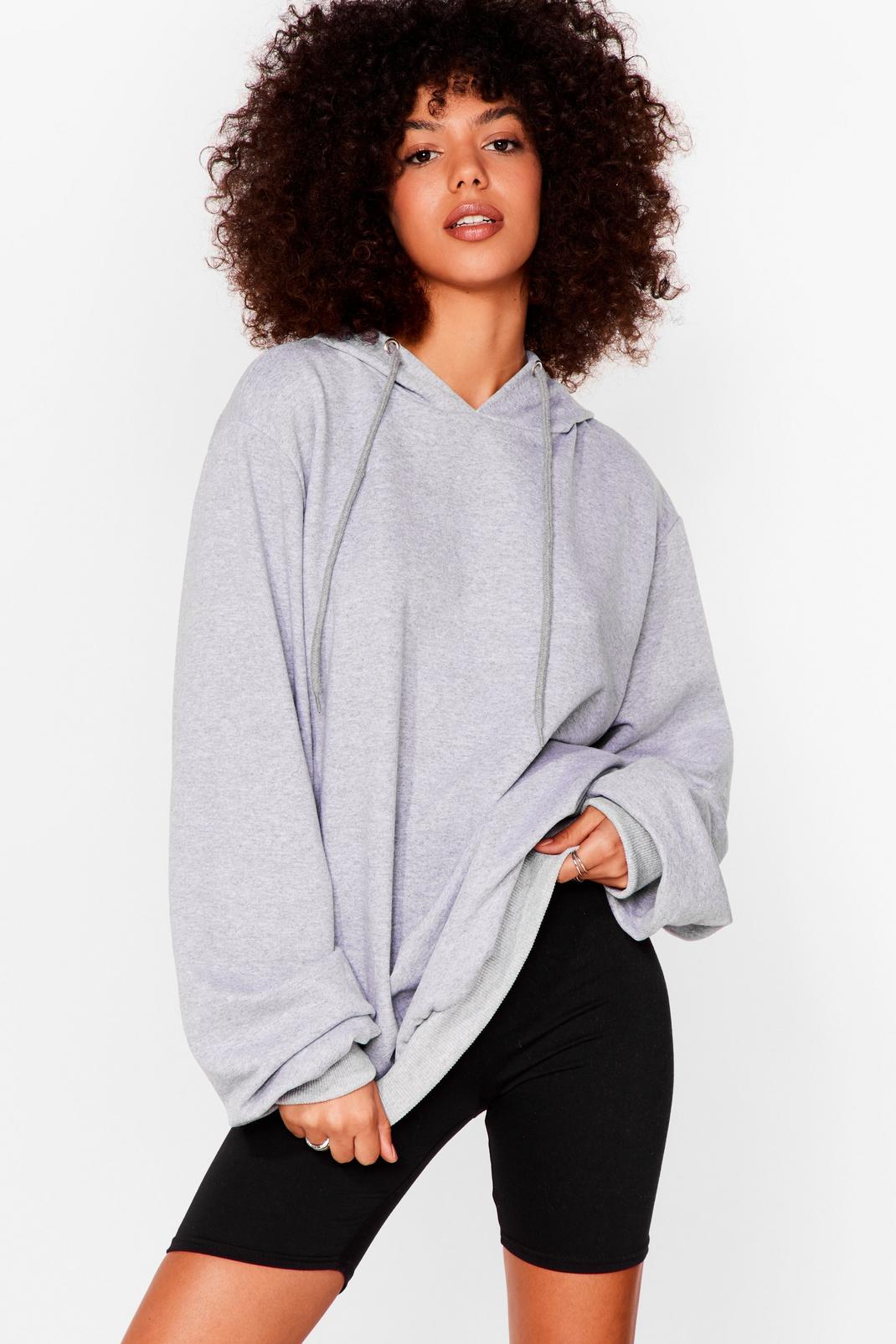 Light grey Tell Us When It's Over-sized Hoodie image number 1