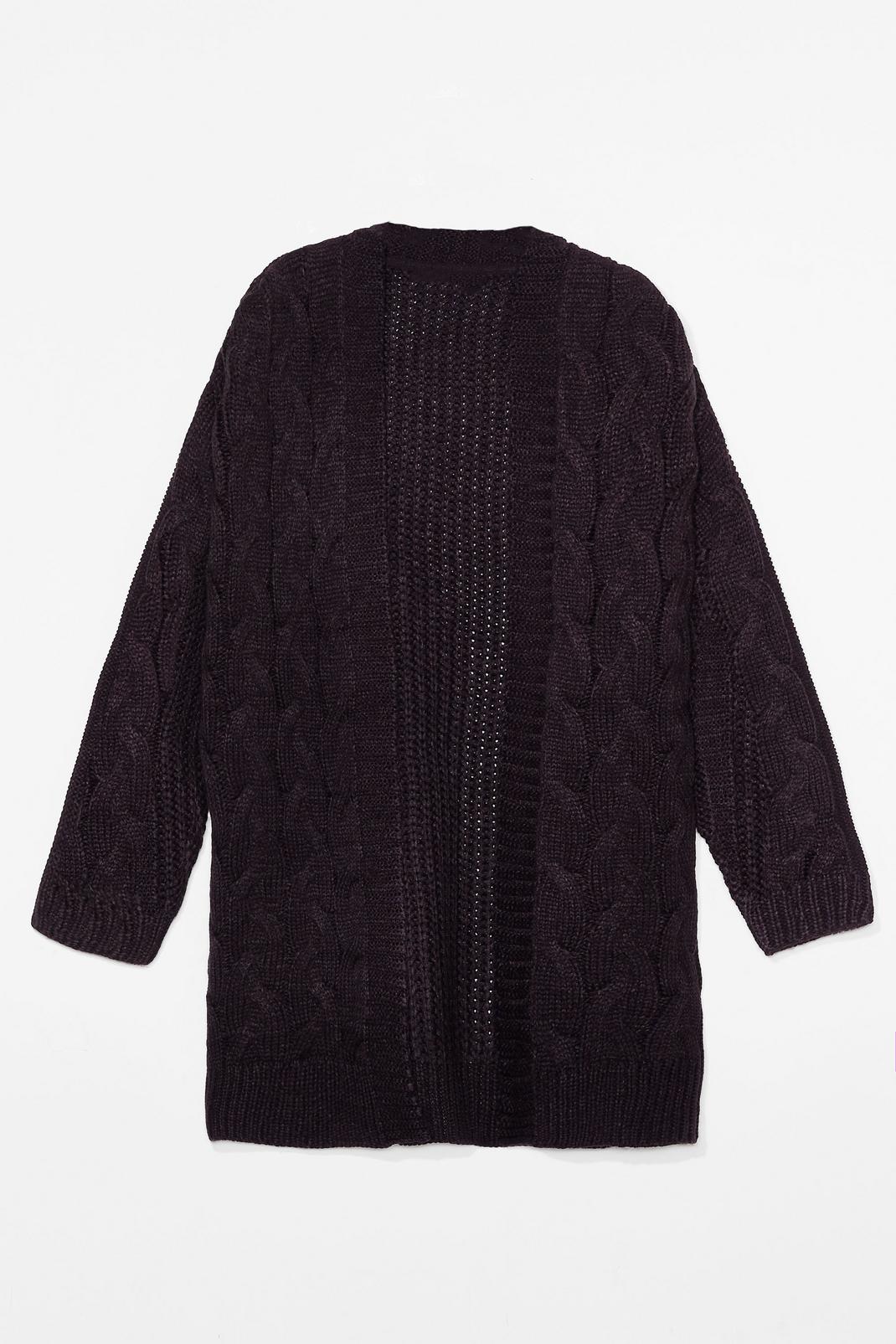 Love You Longline Plus Cable Knit Cardigan image number 1