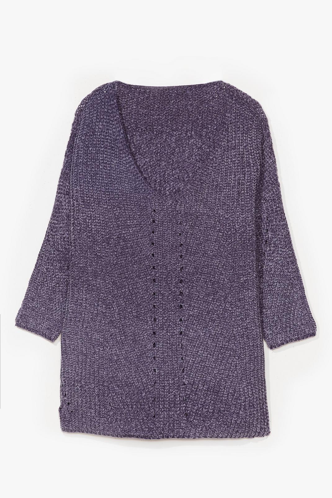 131 Plus Size V Neck Knitted Sweater image number 1