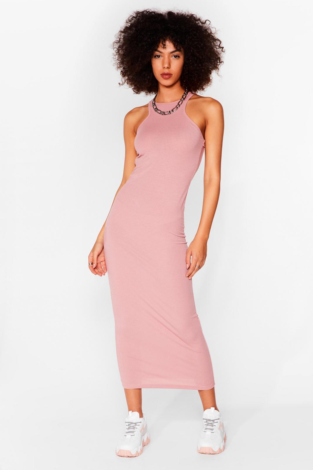 Mauve Racer You There Ribbed Midi Dress image number 1
