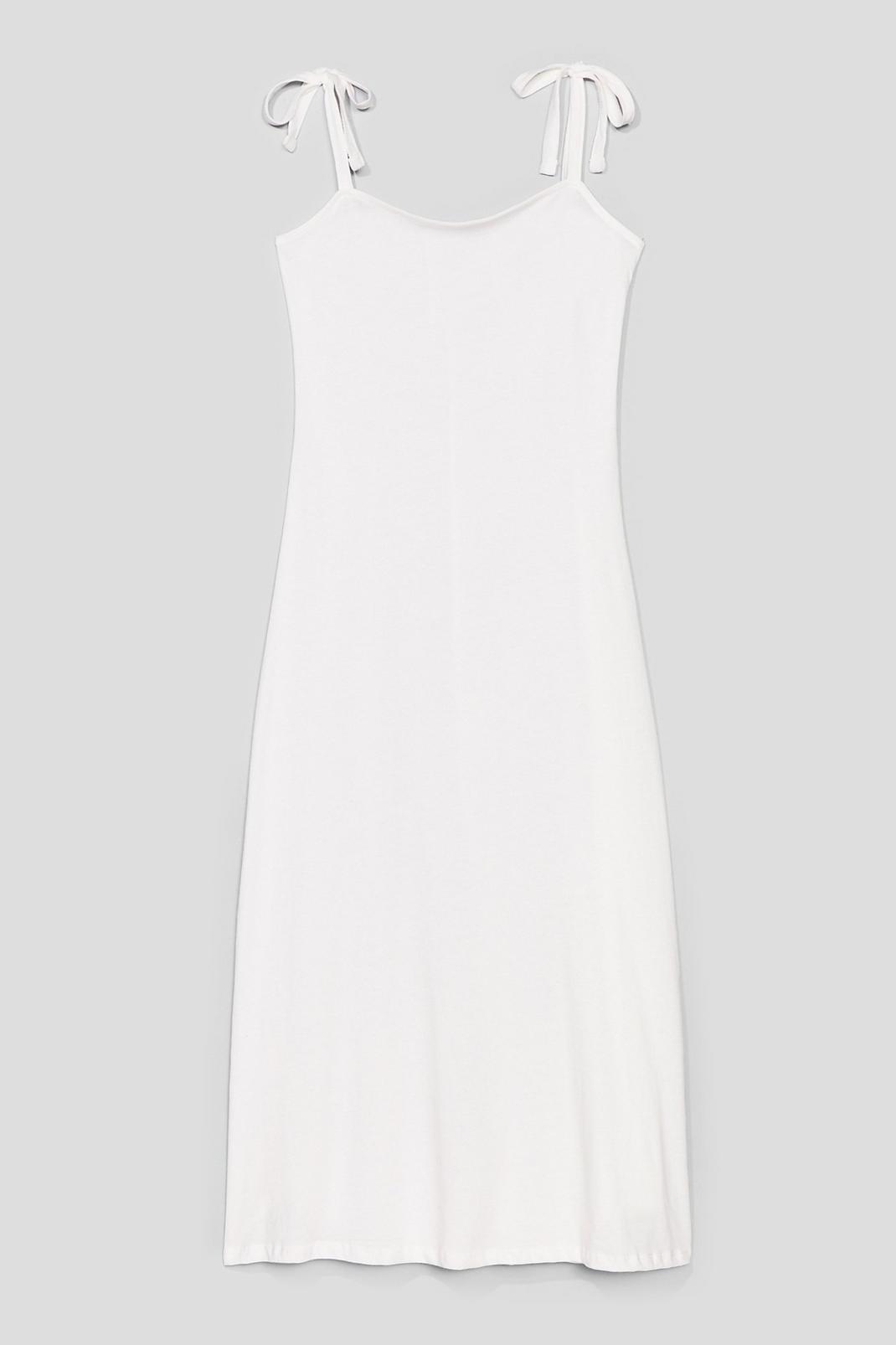White Tie Strap Relaxed Midi Dress image number 1