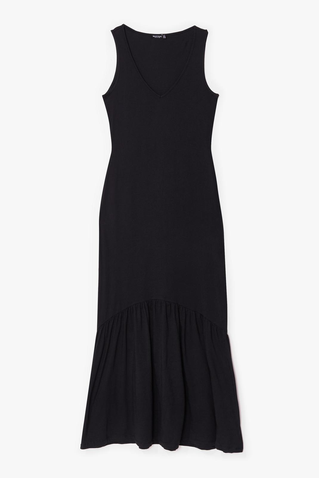 Black Sleeveless V Neck Loose Maxi Dress image number 1