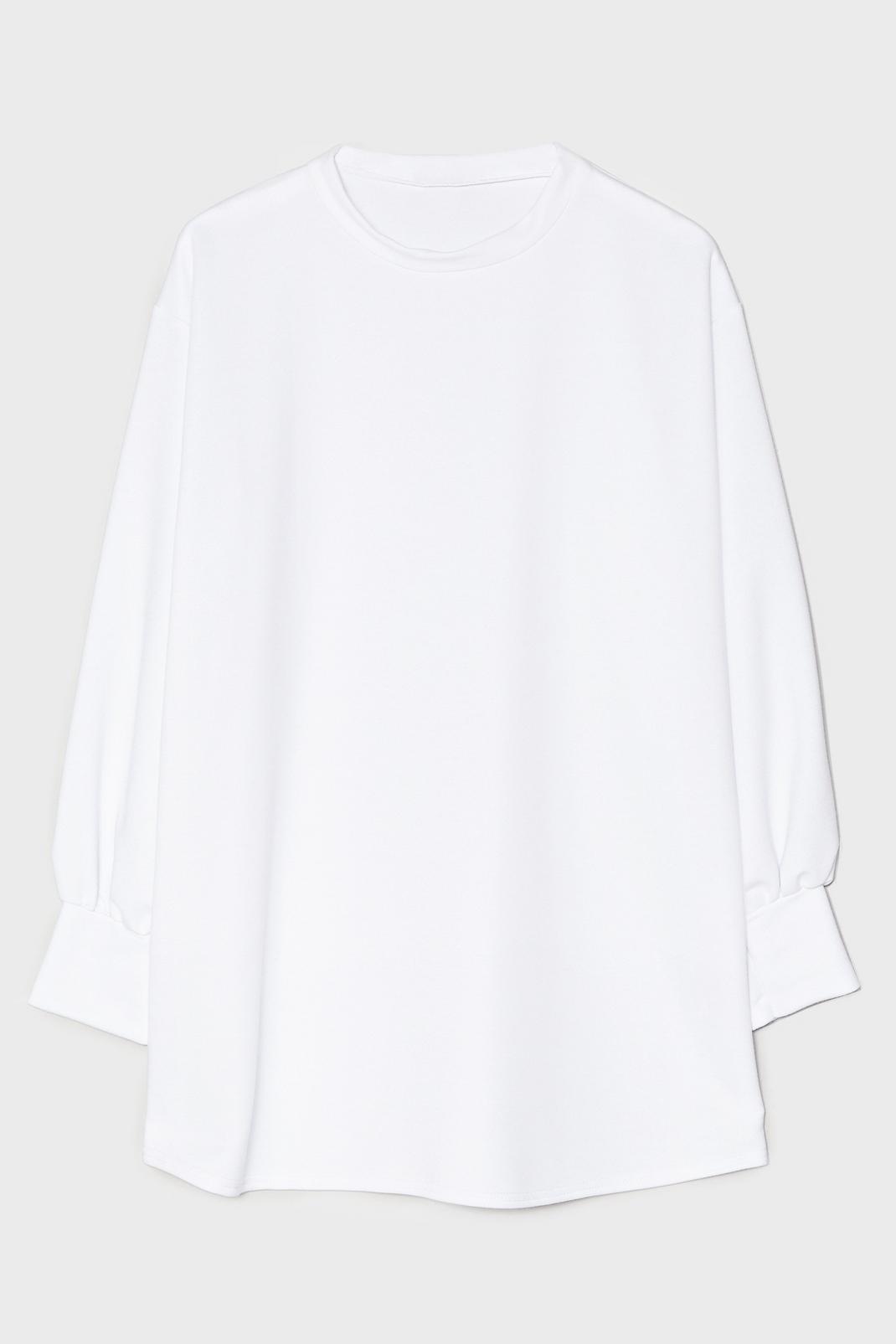 Off white Oversized Long Sleeve Mini Sweatshirt Dress image number 1