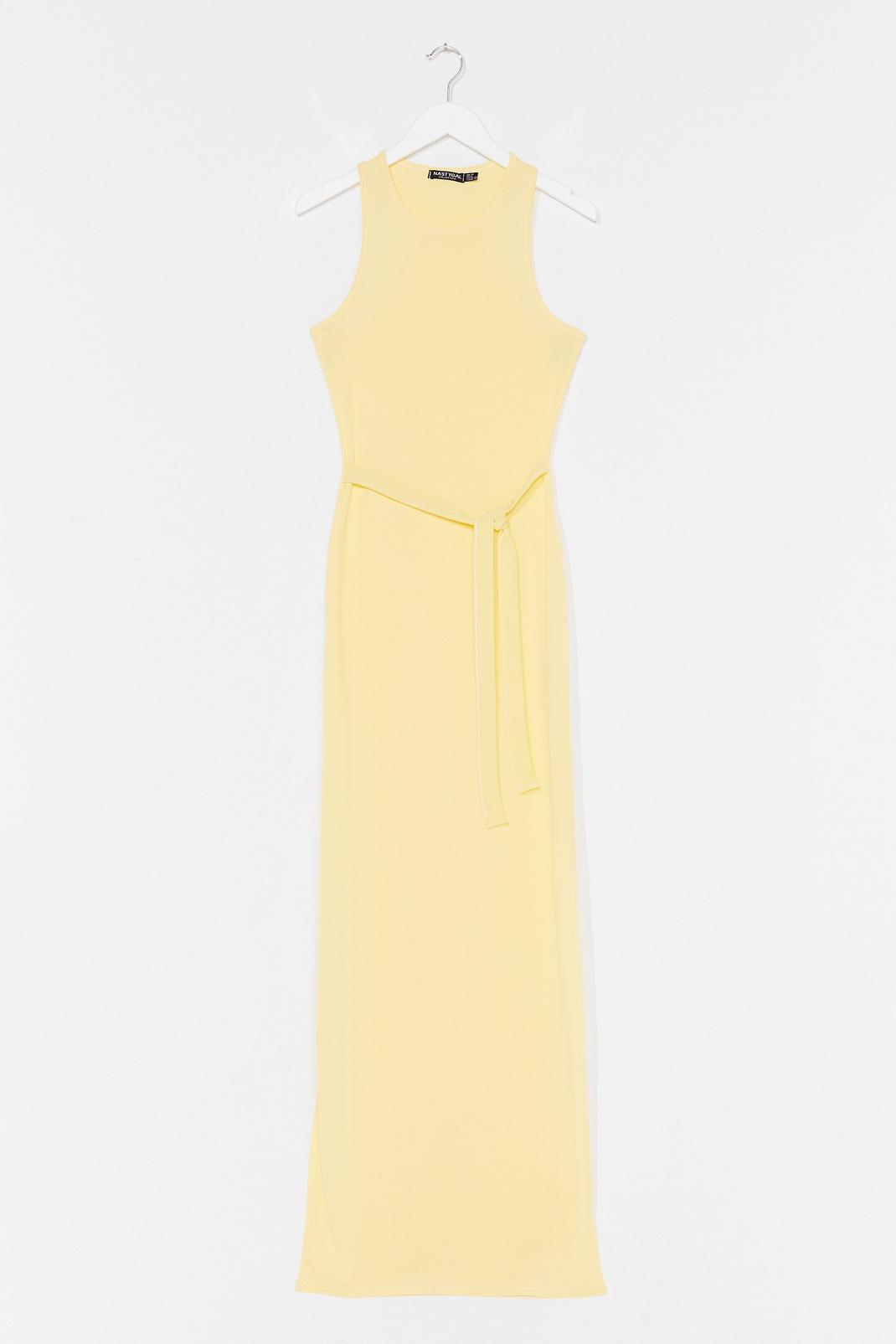 Lemon Jersey Belted Slit Maxi Dress image number 1