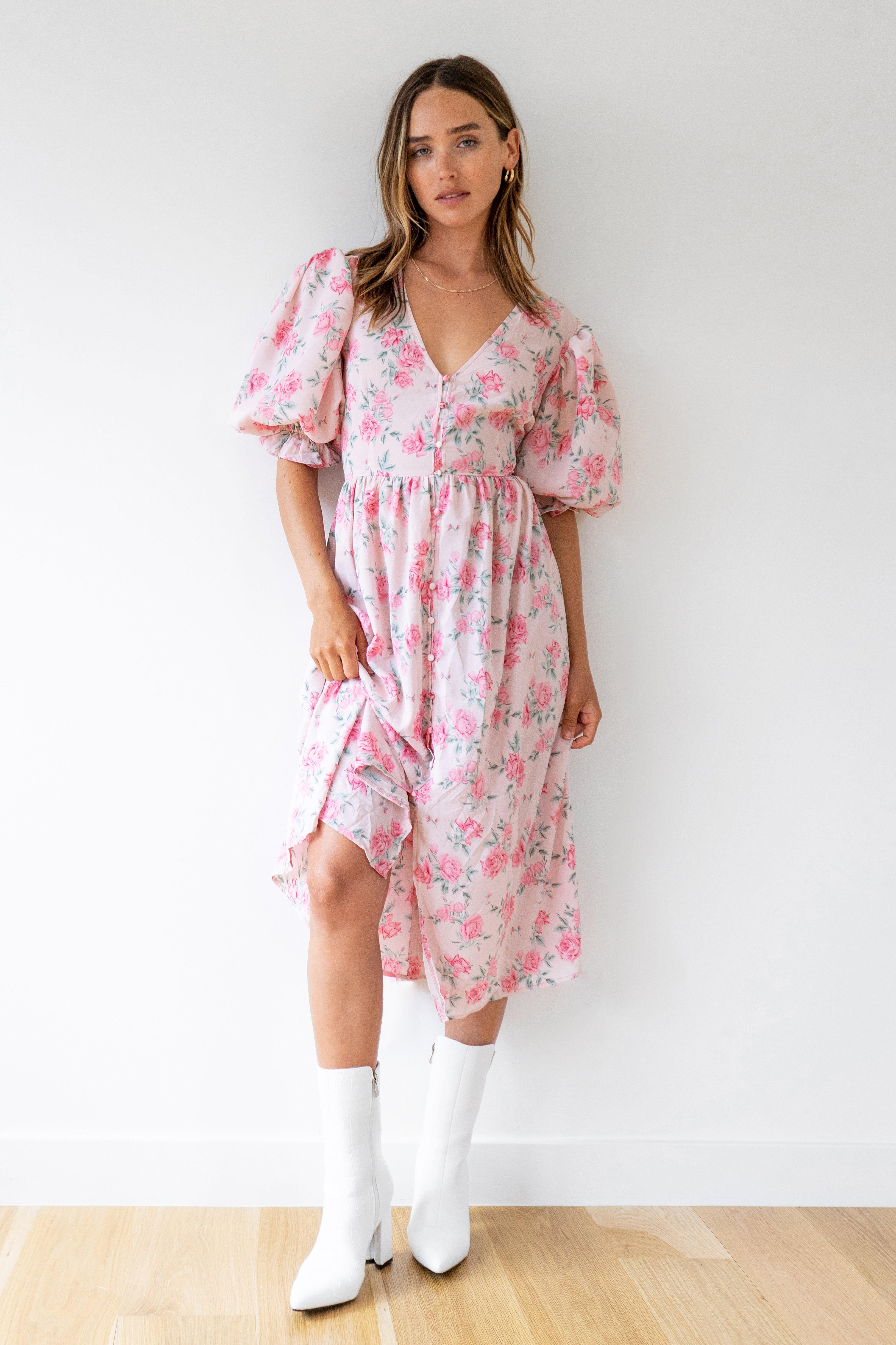 floral rose dress