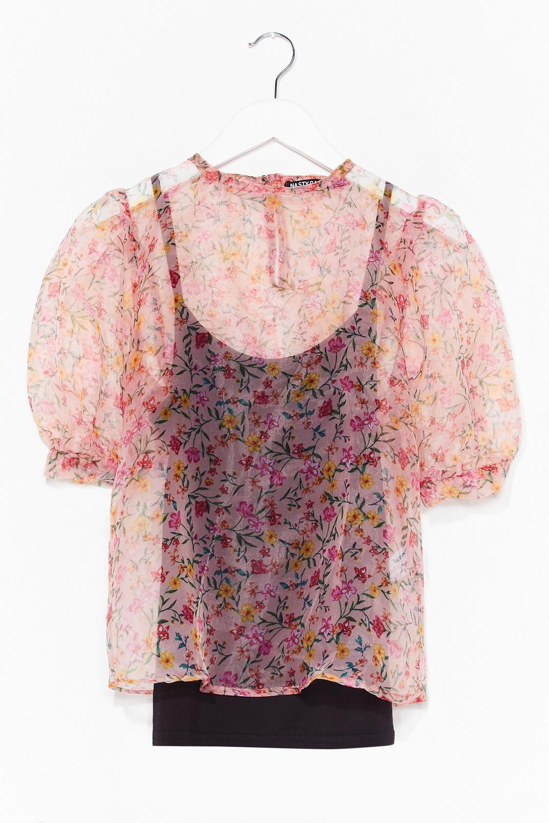 Grow Old With Me Organza Floral Top image number 1