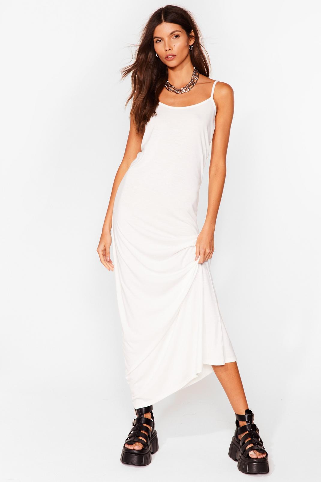 Cream Relaxed Scoop Neck Maxi Dress image number 1