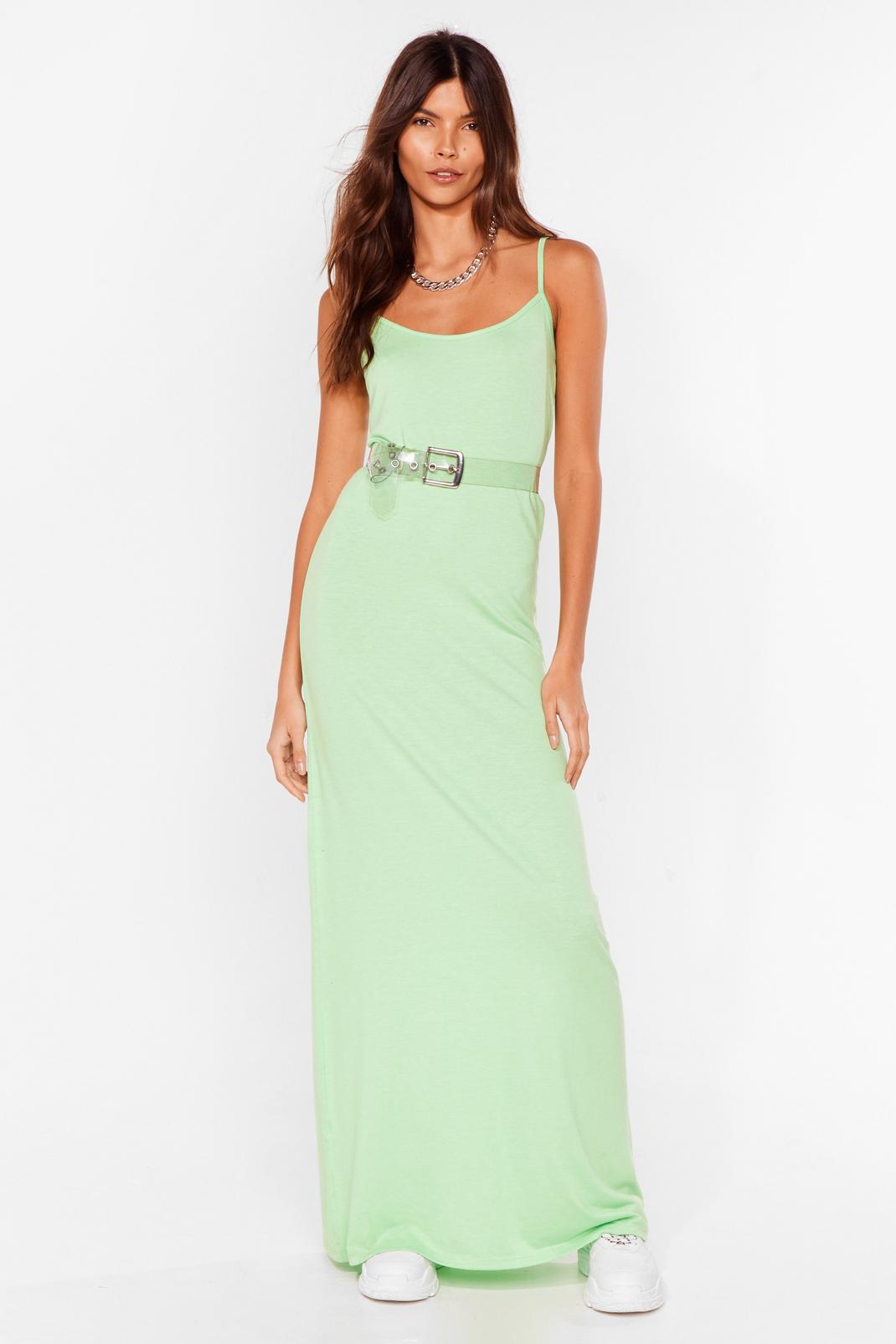 Green Relaxed Scoop Neck Maxi Dress image number 1