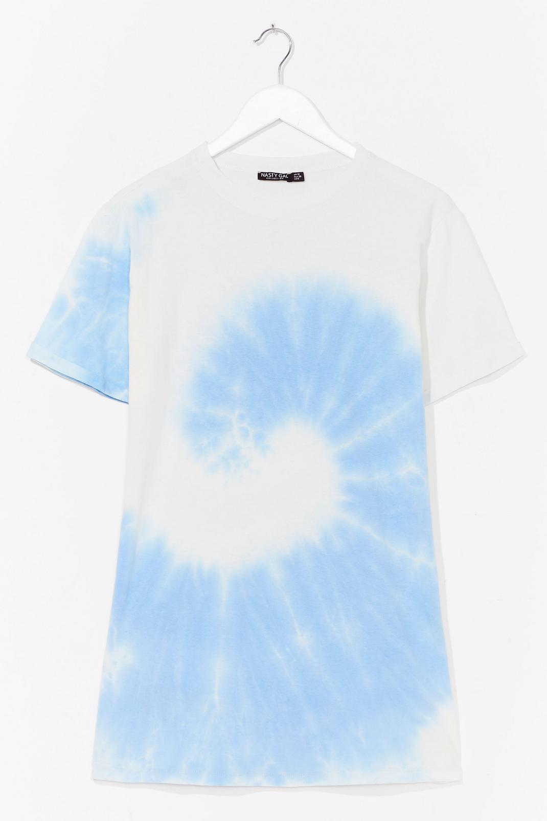 Blue Swirl Crew Neck Tie Dye T-Shirt image number 1