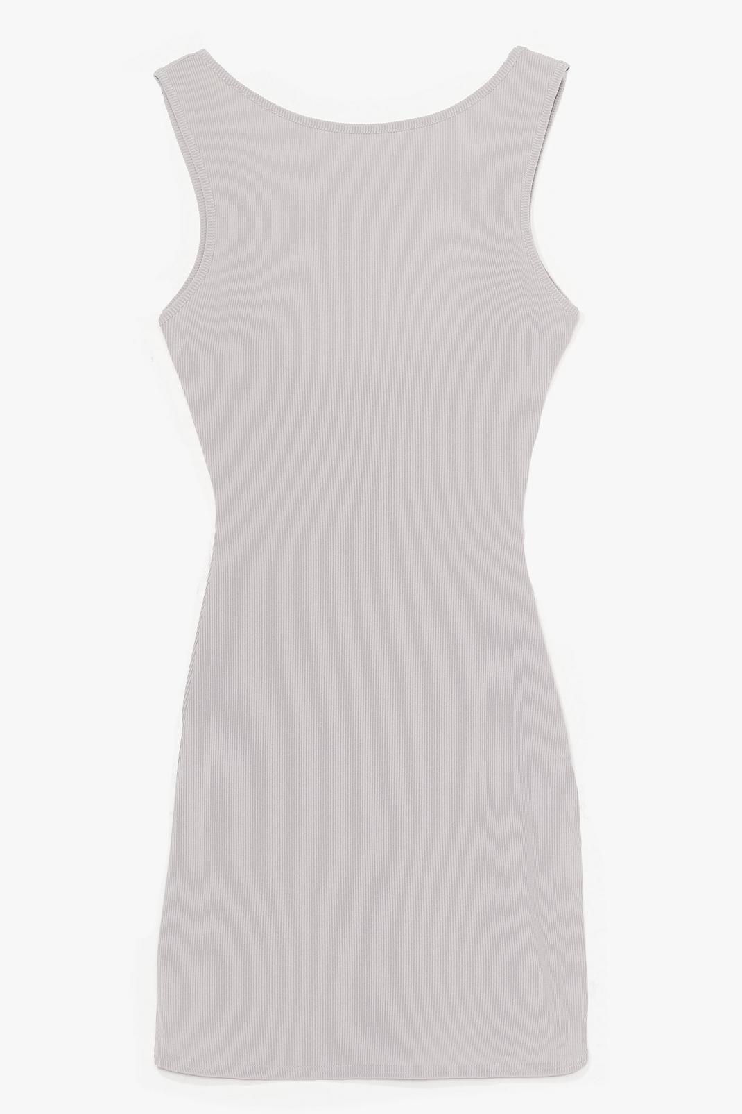 Grey Sleeveless Low Back Bodycon Mini Dress image number 1