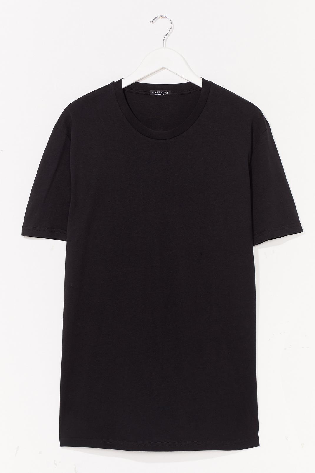 Black Casual Loose Mini T-Shirt Dress image number 1