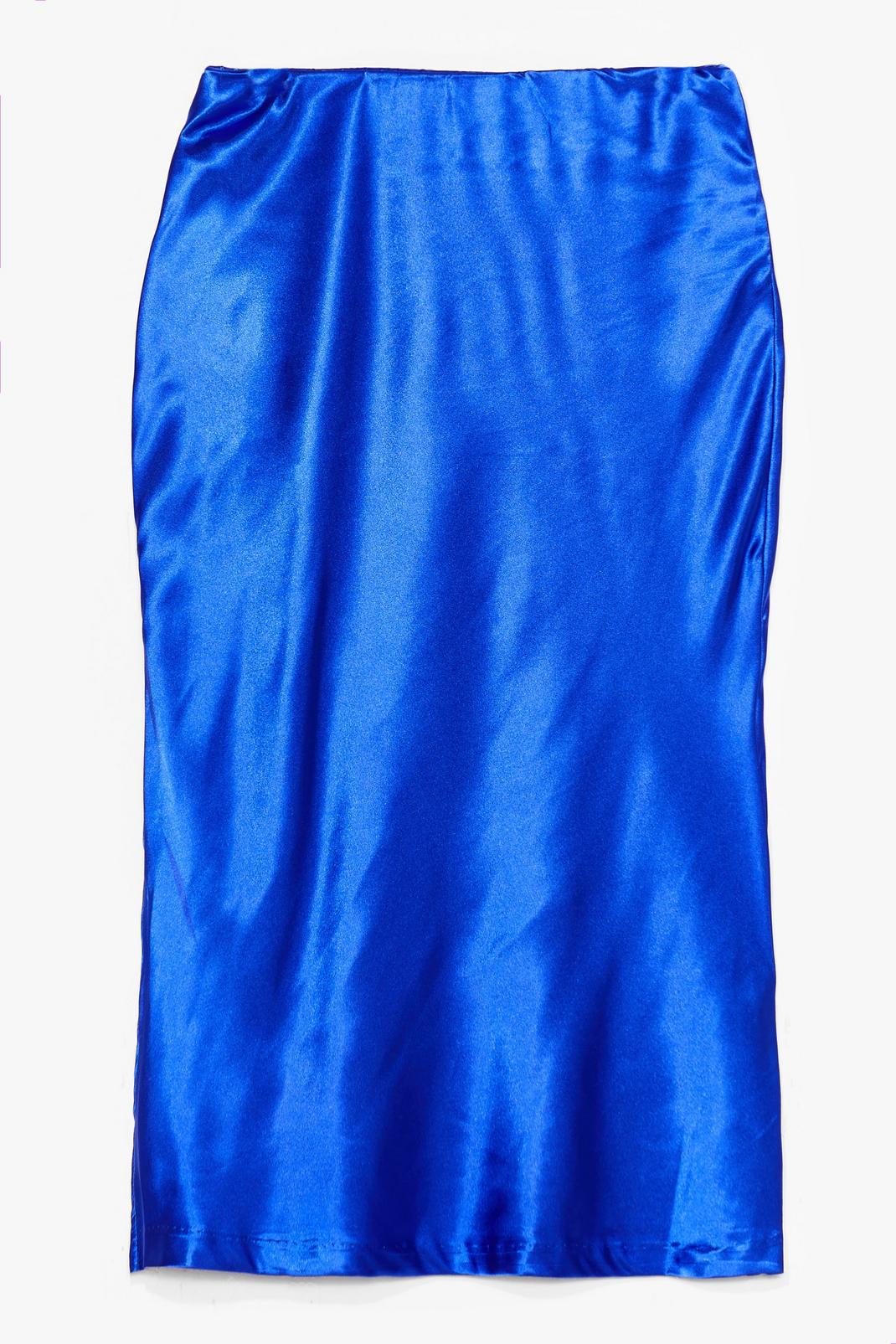 Sleek Satin Slit Midi Skirt image number 1