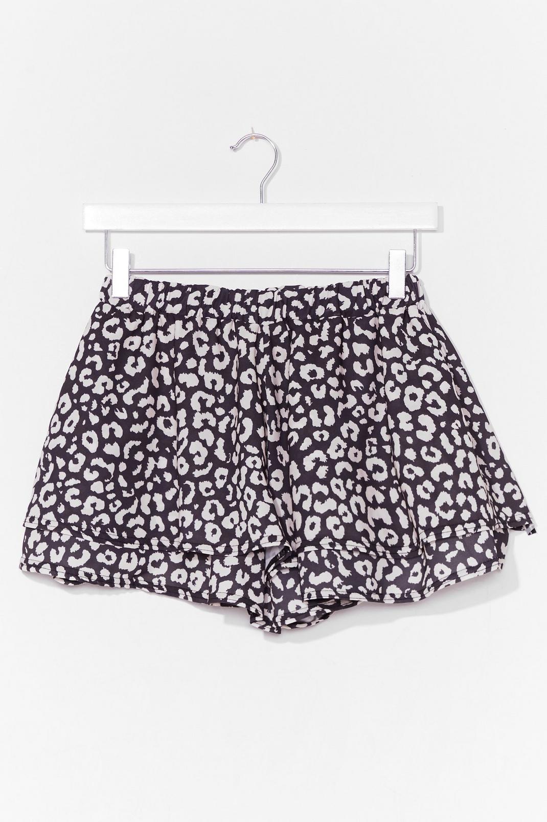 Leopard Tiered Ruffle Shorts image number 1