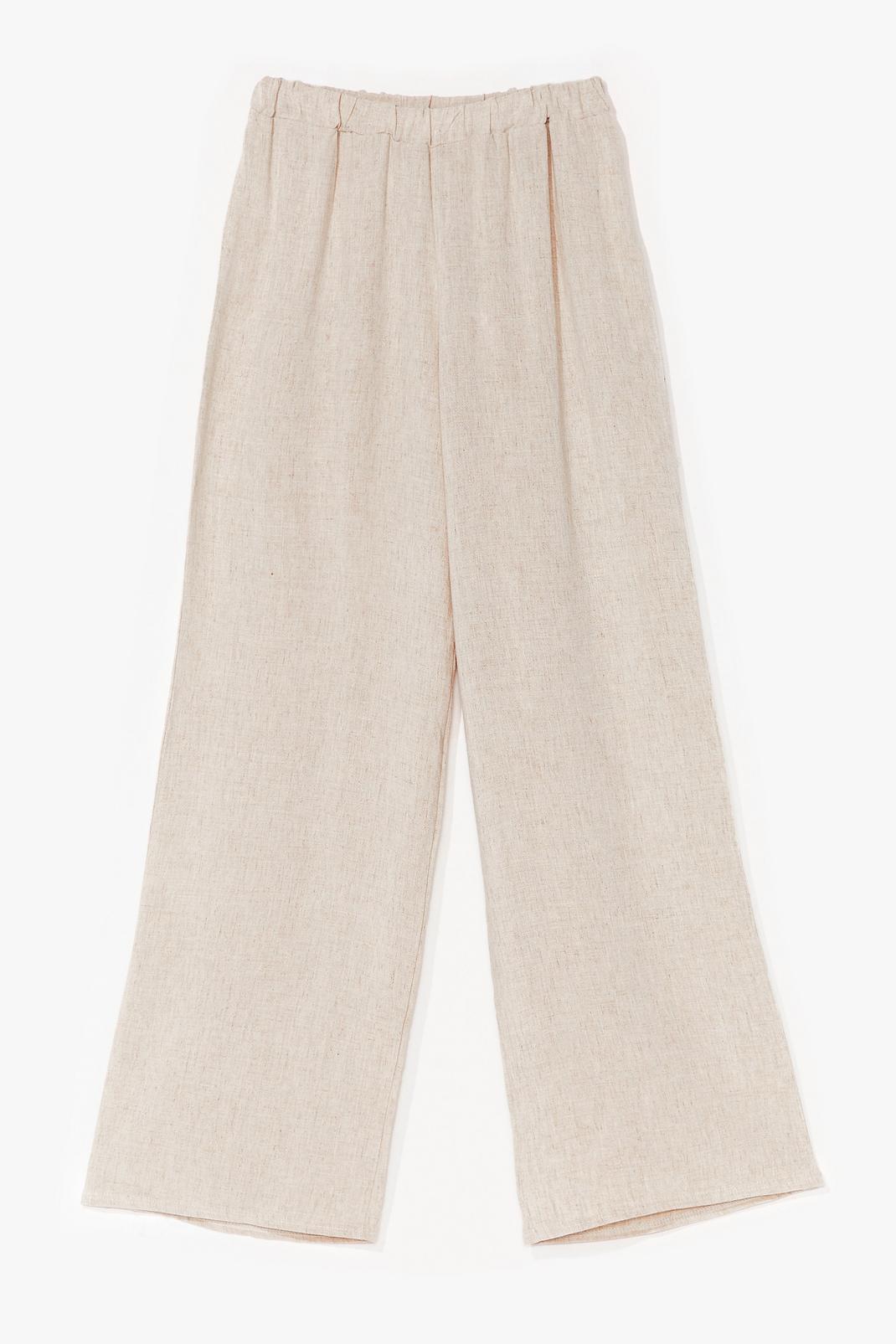 Stone Linen to the Rhythm High-Waisted Wide-Leg Pants image number 1