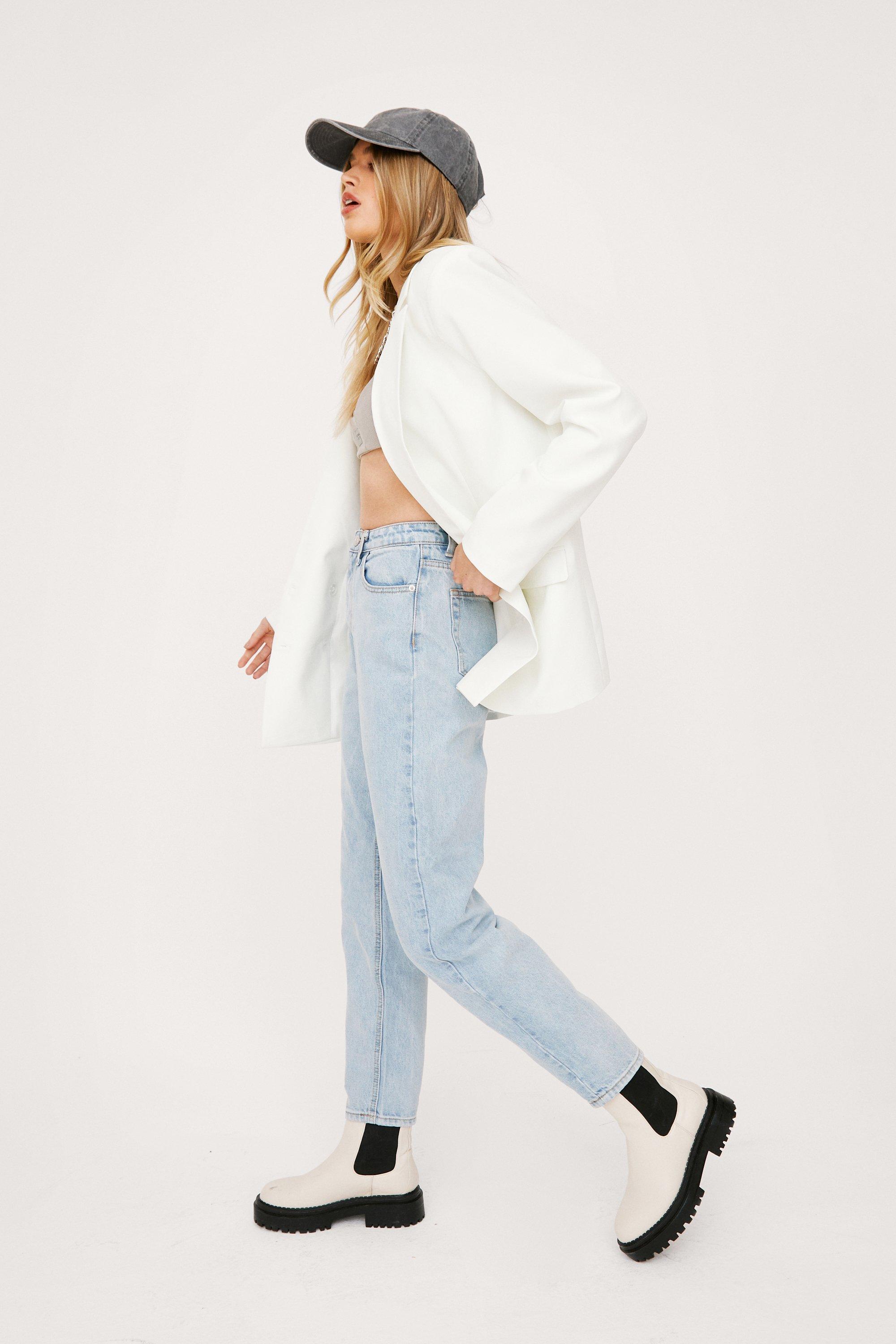 High Waisted Light Wash Mom Jeans