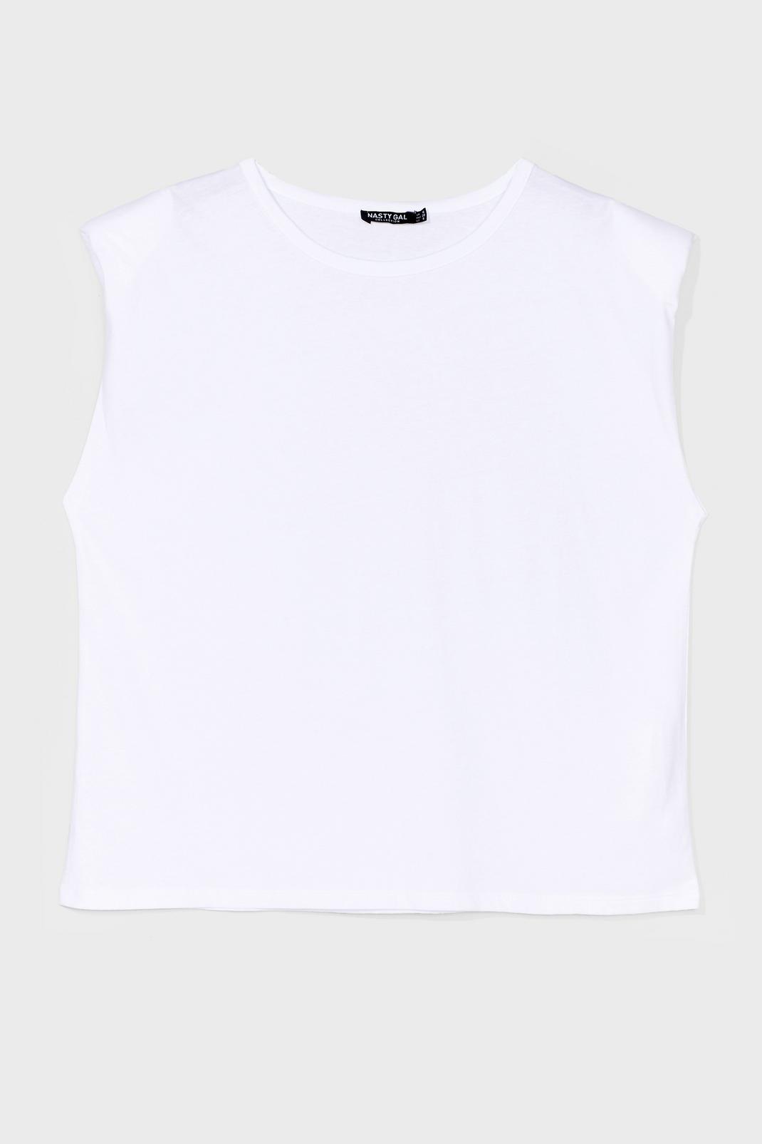 White Shoulder Pad to the Bone Jersey Sleeveless Tank image number 1
