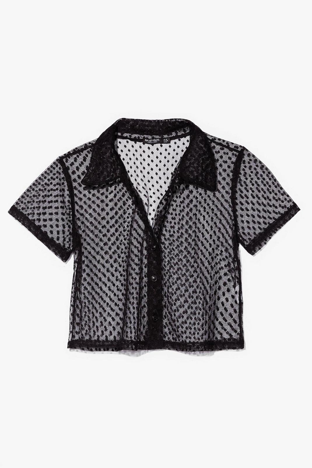 Mesh Get to It Cropped Spotty Shirt image number 1