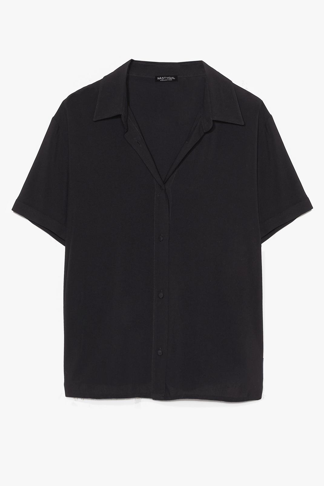 Black Boxy Oversized Short Sleeve Shirt image number 1
