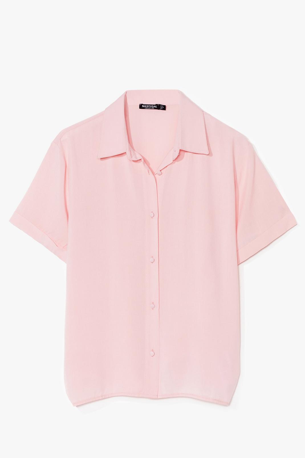 Blush Boxy Oversized Short Sleeve Shirt image number 1