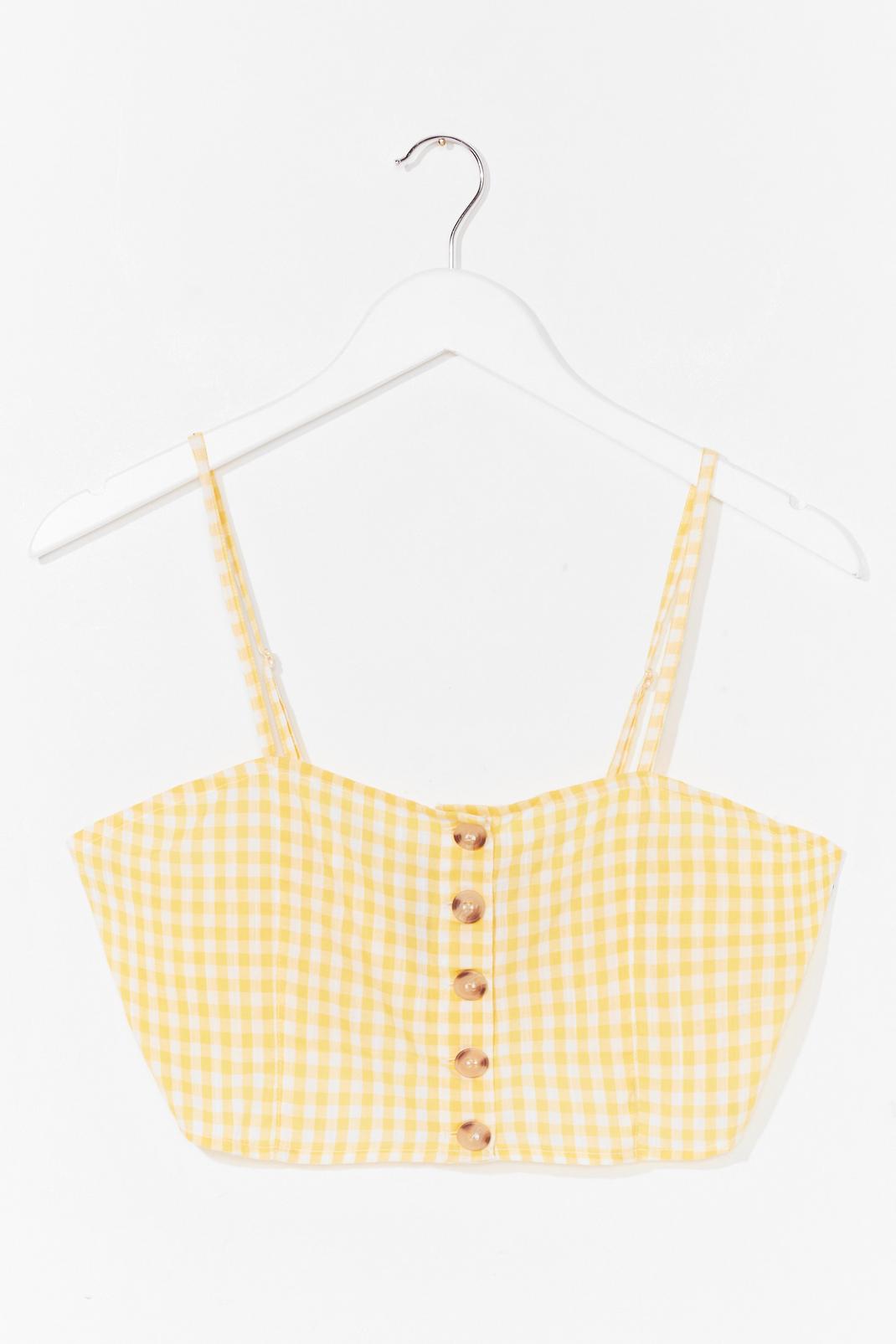 Taking Square of Business Gingham Crop Top image number 1