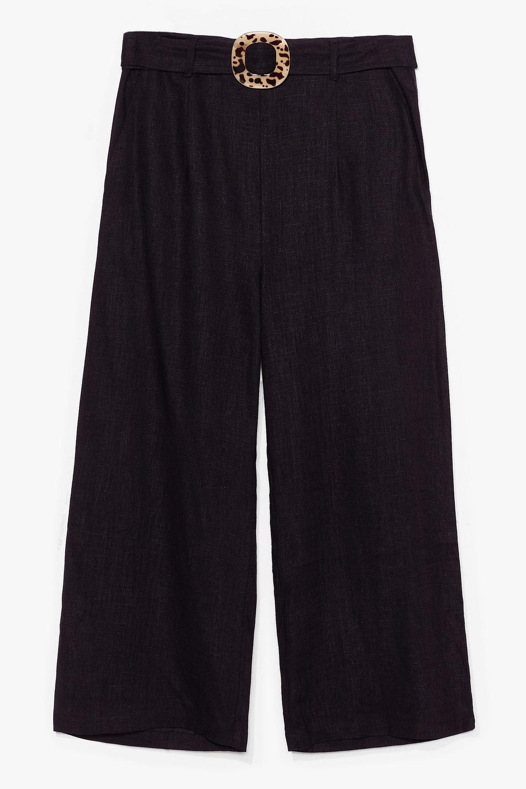What the Buckle Belted Linen Culottes image number 1