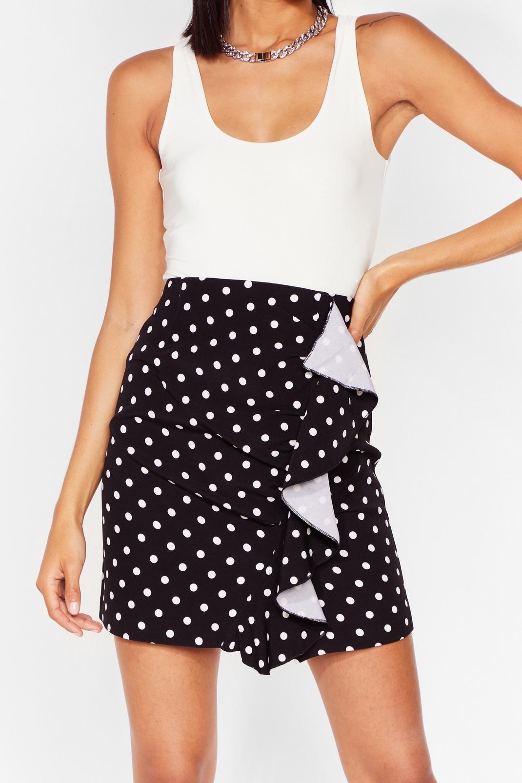 Polka Dot Ruffle Mini Skirt image number 1