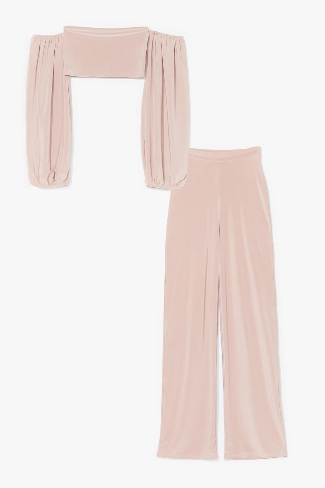 Do You Slink About Us Top and Wide-Leg Trousers Set image number 1