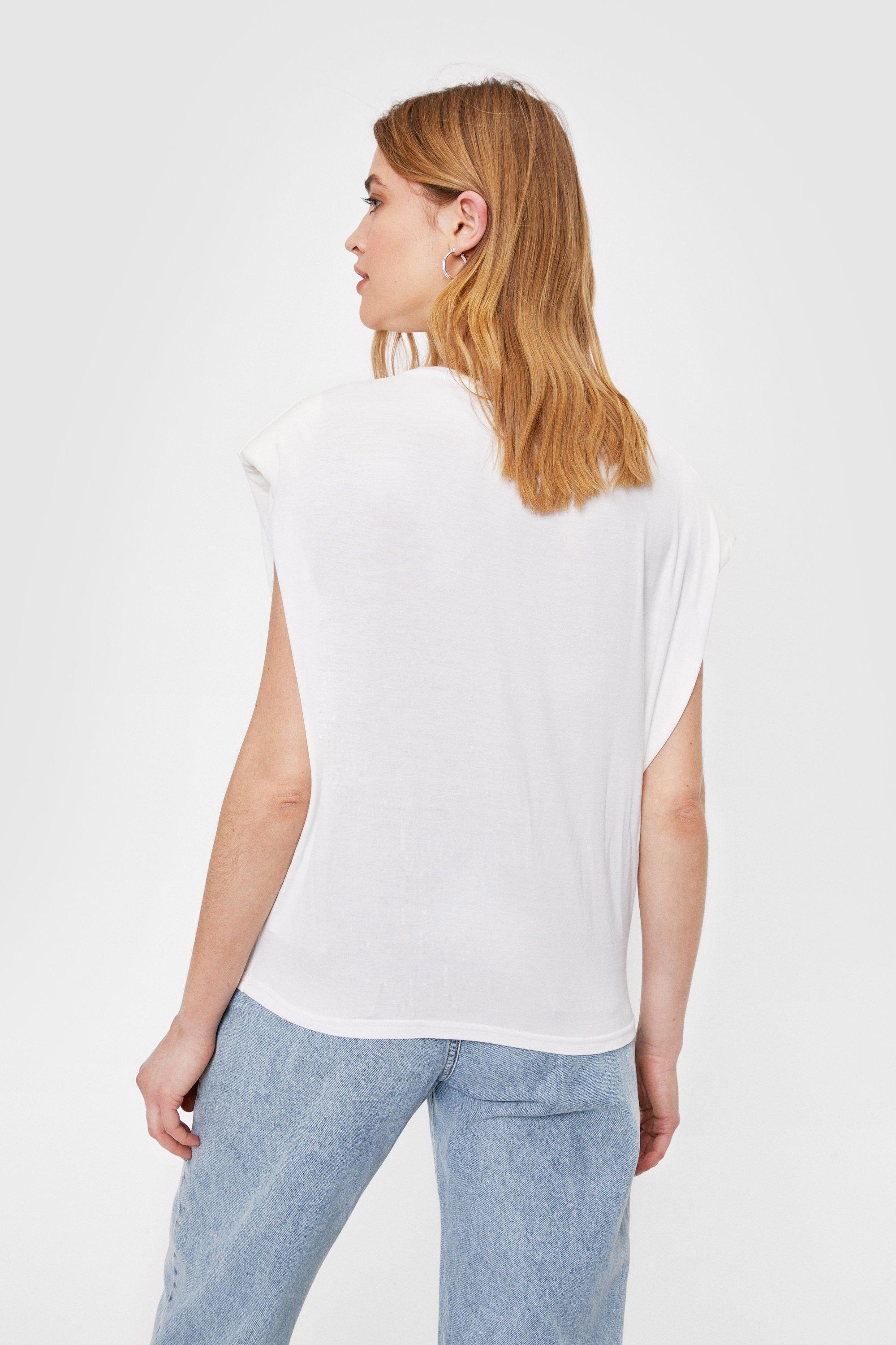 Nasty gal best sale shoulder pad tee