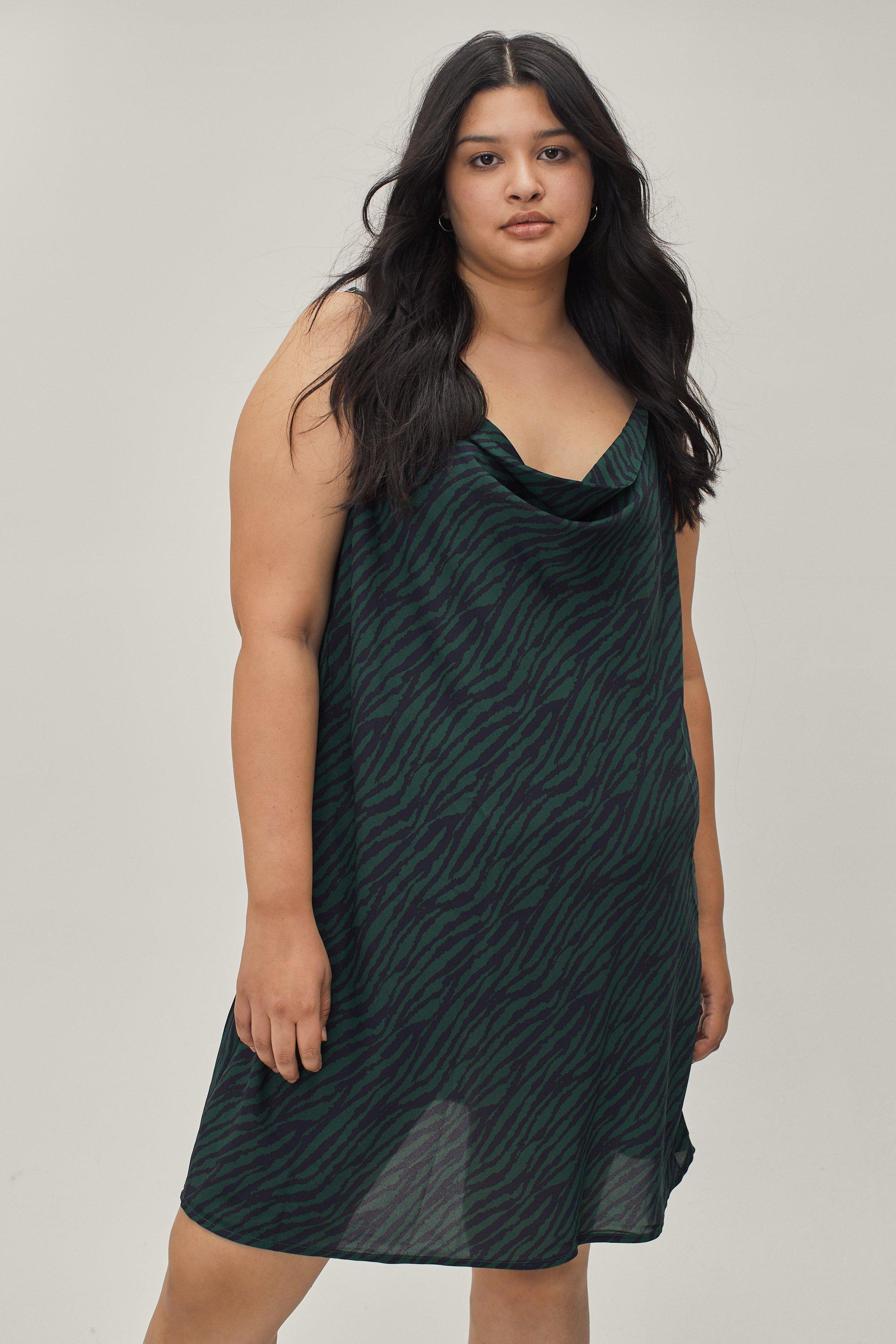 green slip dress plus size