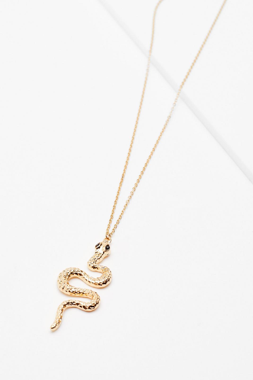 Gold Snake 'Em Out Pendant Necklace image number 1