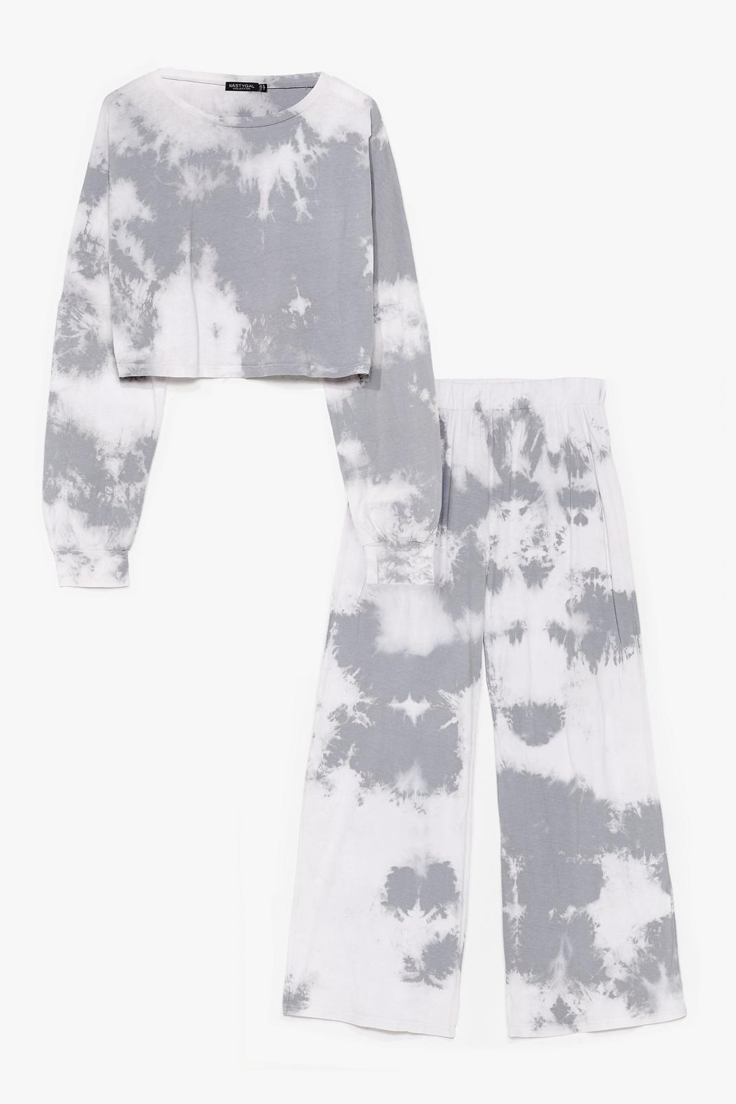 Good Vibes Only Tie Dye Wide-Leg Pants Set image number 1