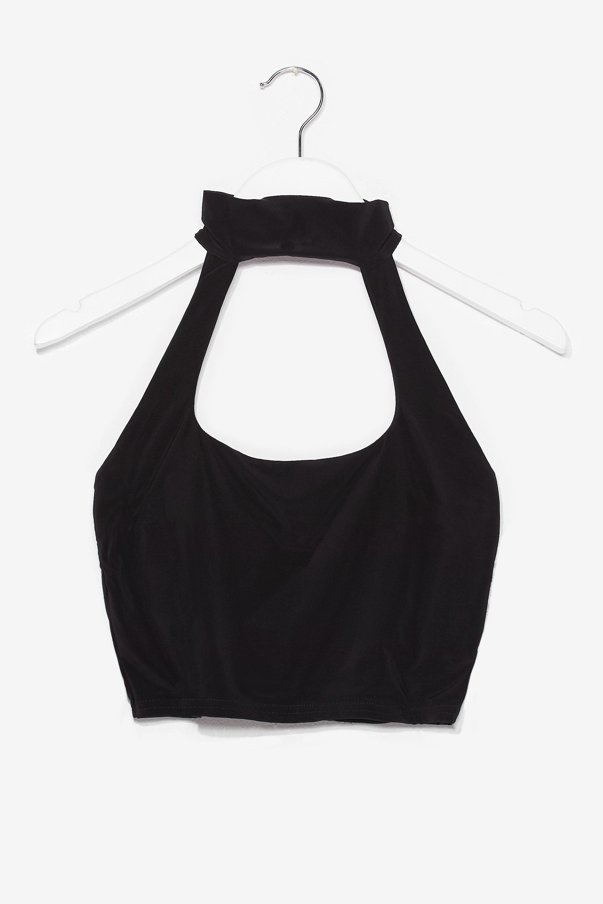 black halter crop top