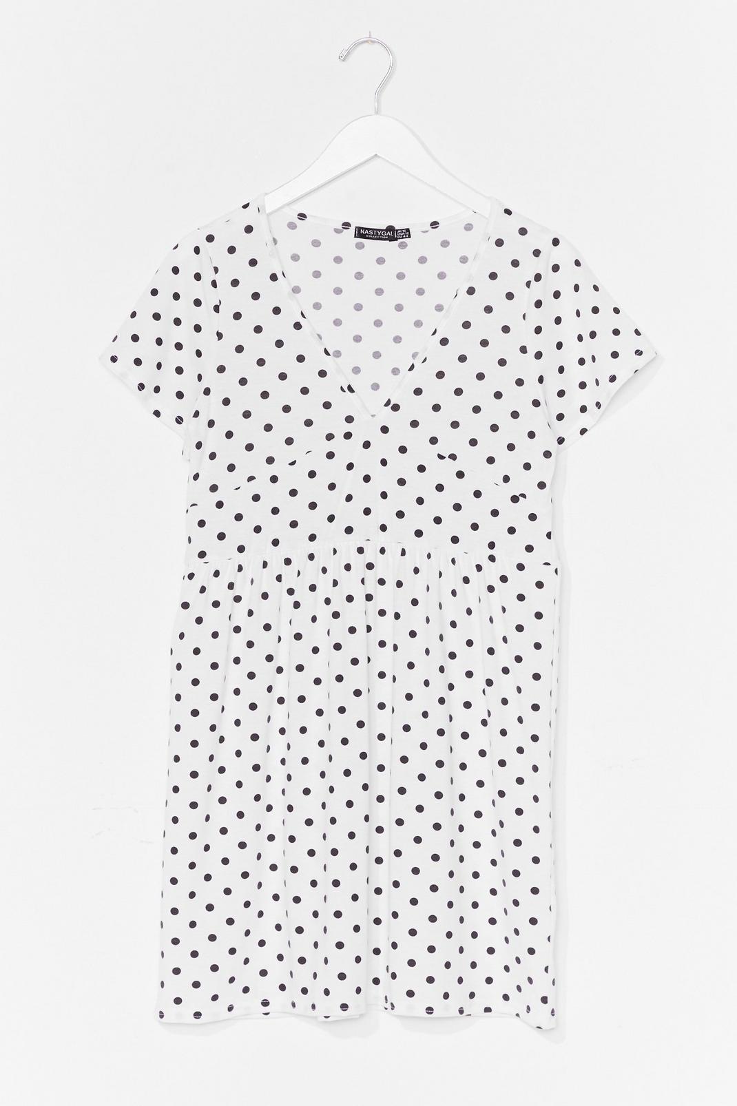 White Sorry Dot to Go Plus Mini Dress image number 1