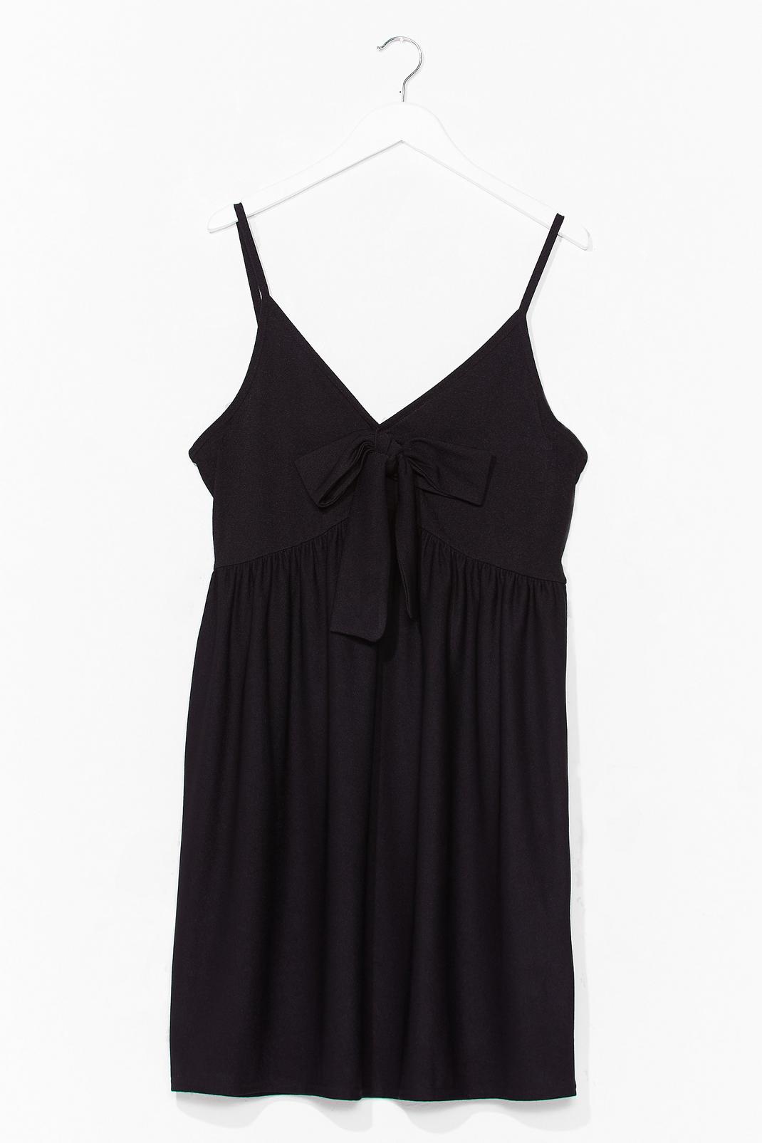 Black Plus Size Tie Front Cami Mini Dress image number 1