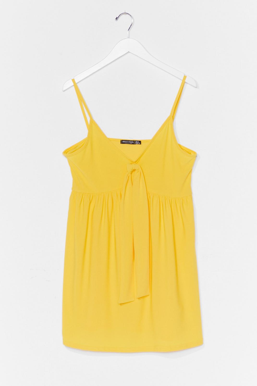 Lemon Tied Down Plus Strappy Mini Dress image number 1