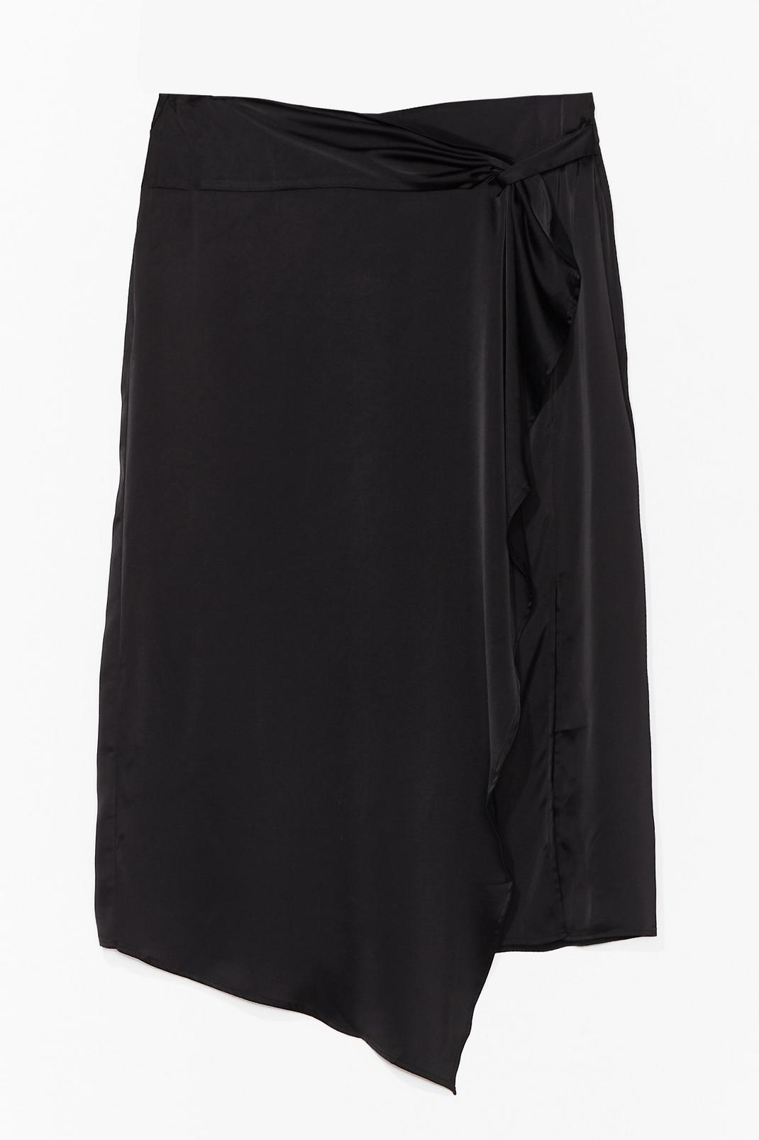 Plus Size Satin Drape Midi Skirt image number 1