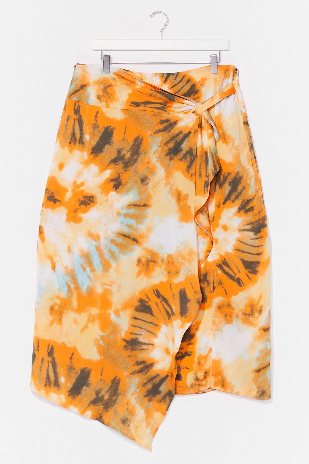 Yellow Right On Tie Dye Plus Midi Skirt image number 1