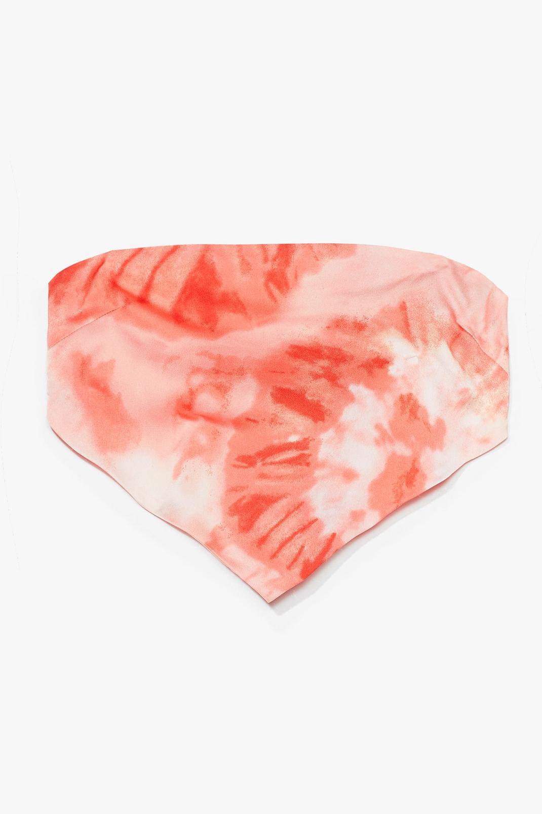 Crop top bandana effet tie-dye, Pink image number 1