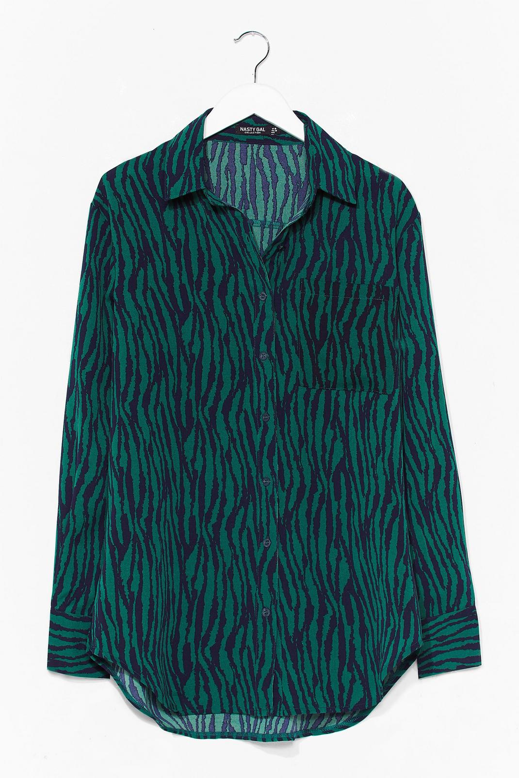Green Zebra Relaxed Button Down Shirt image number 1