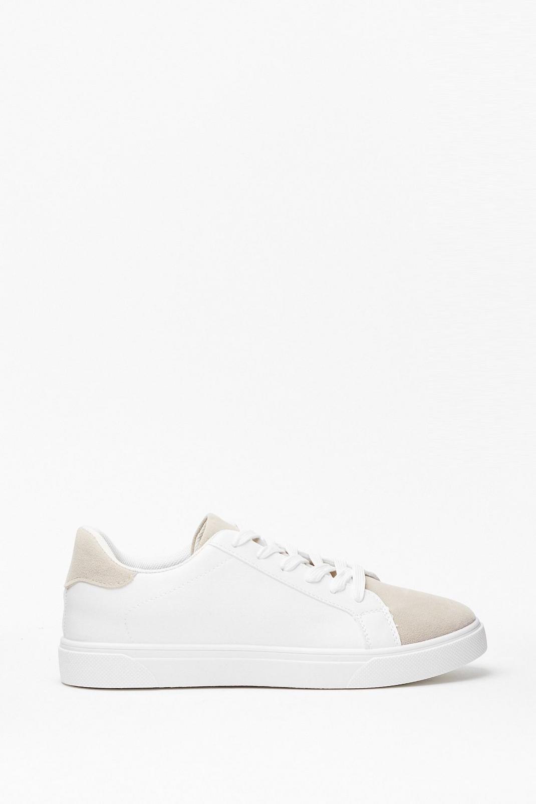 Walk Right in Two-Tone Faux Leather Sneakers image number 1