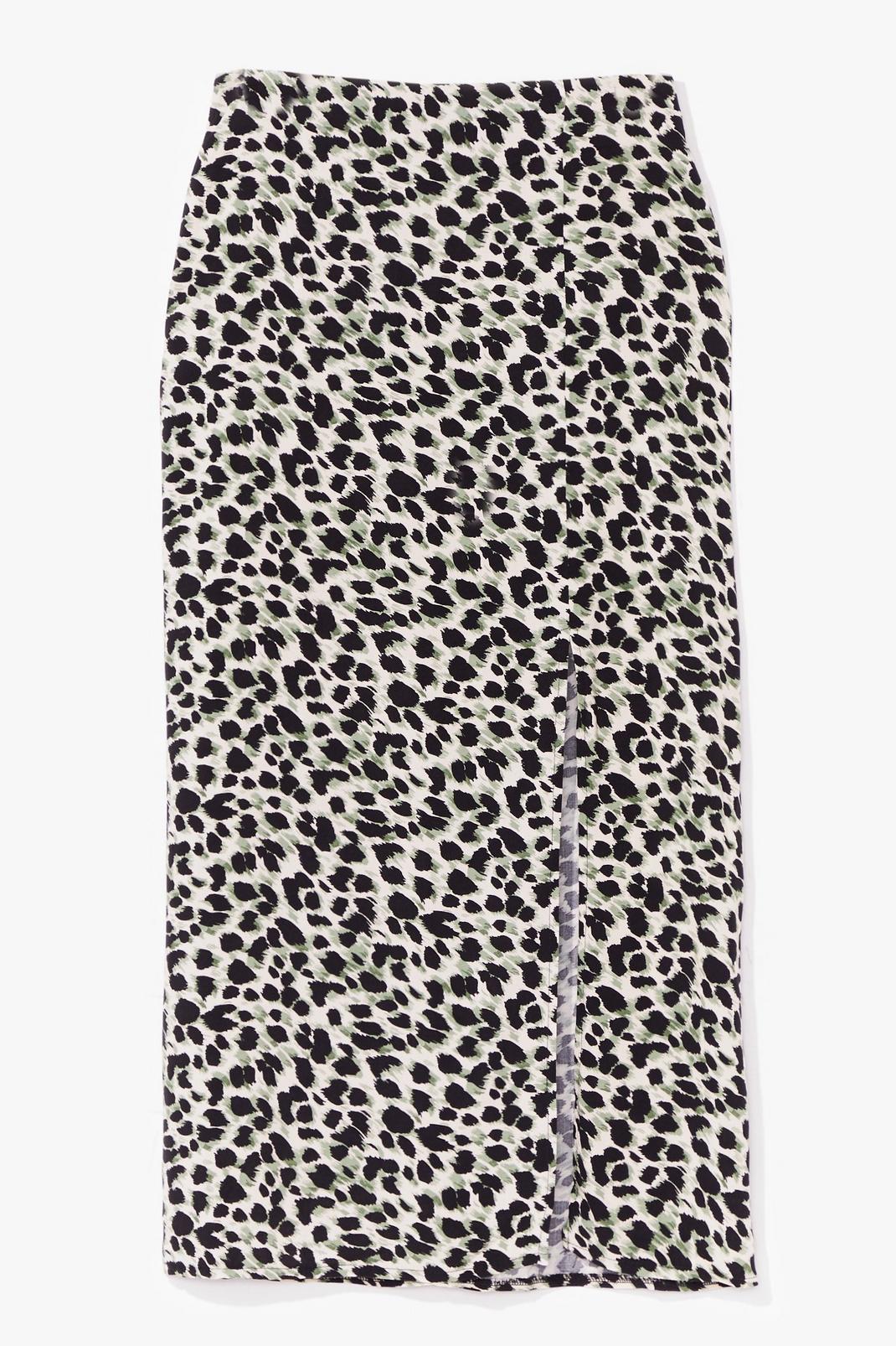 Jupe longue à imprimé léopard et fente Animalement vôtre image number 1