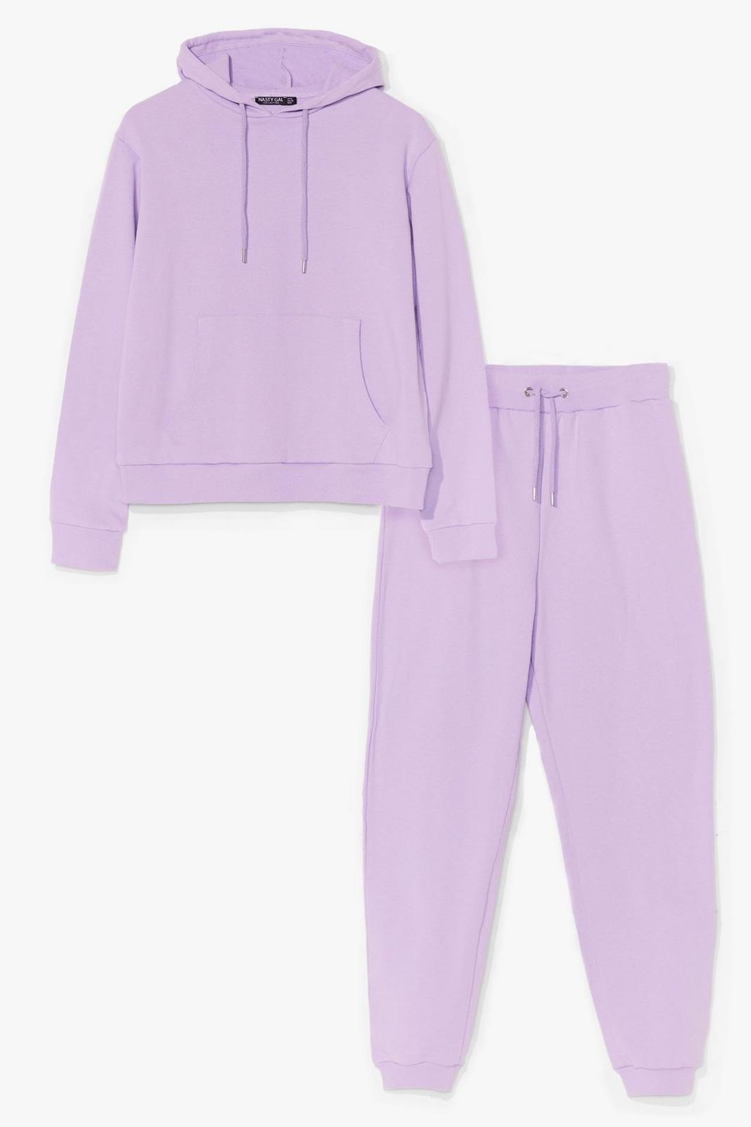 Lilac Sorry We're Late Hoodie and Jogger Set image number 1