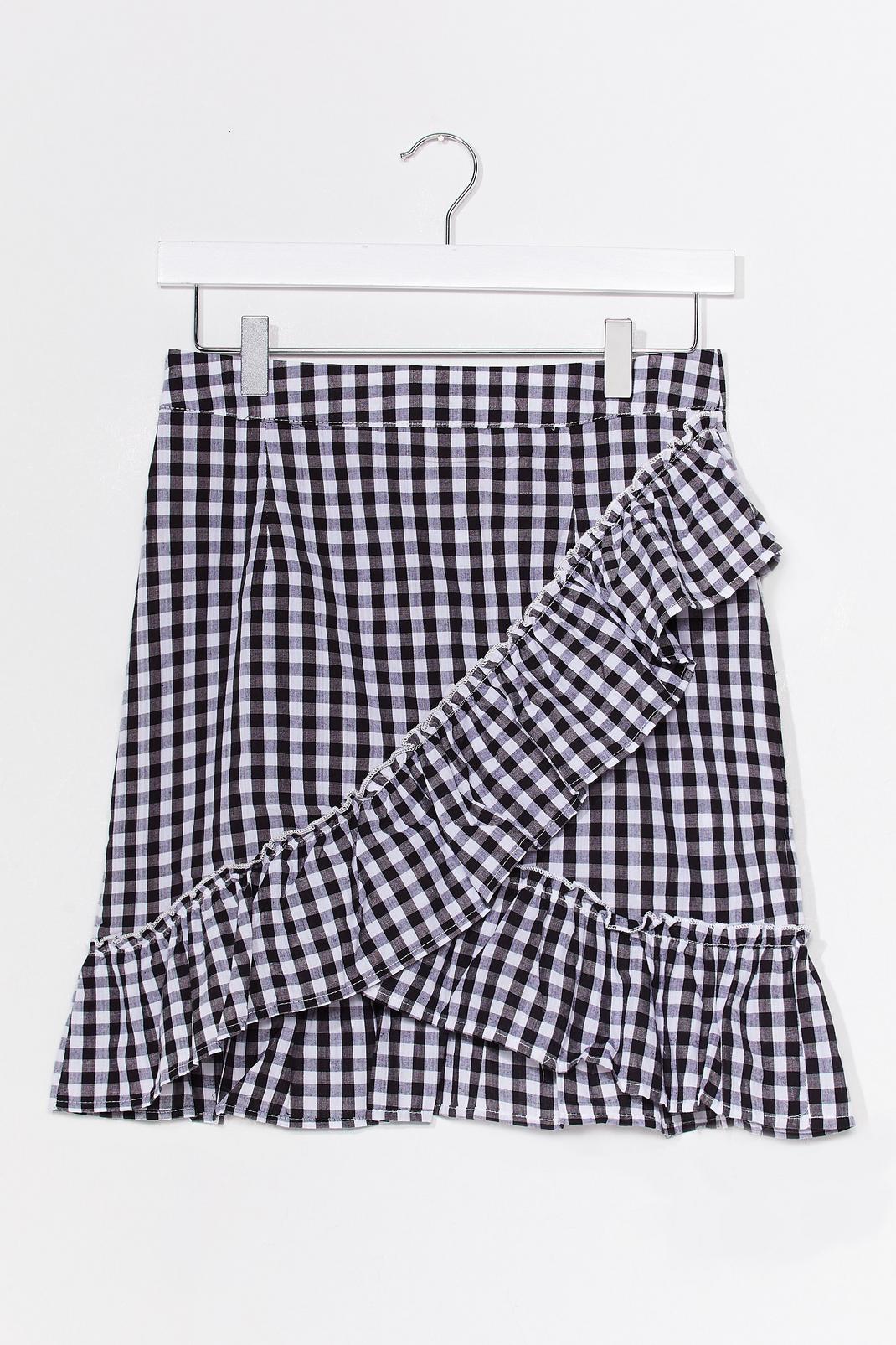 Gingham What They Ask For Ruffle Mini Skirt image number 1