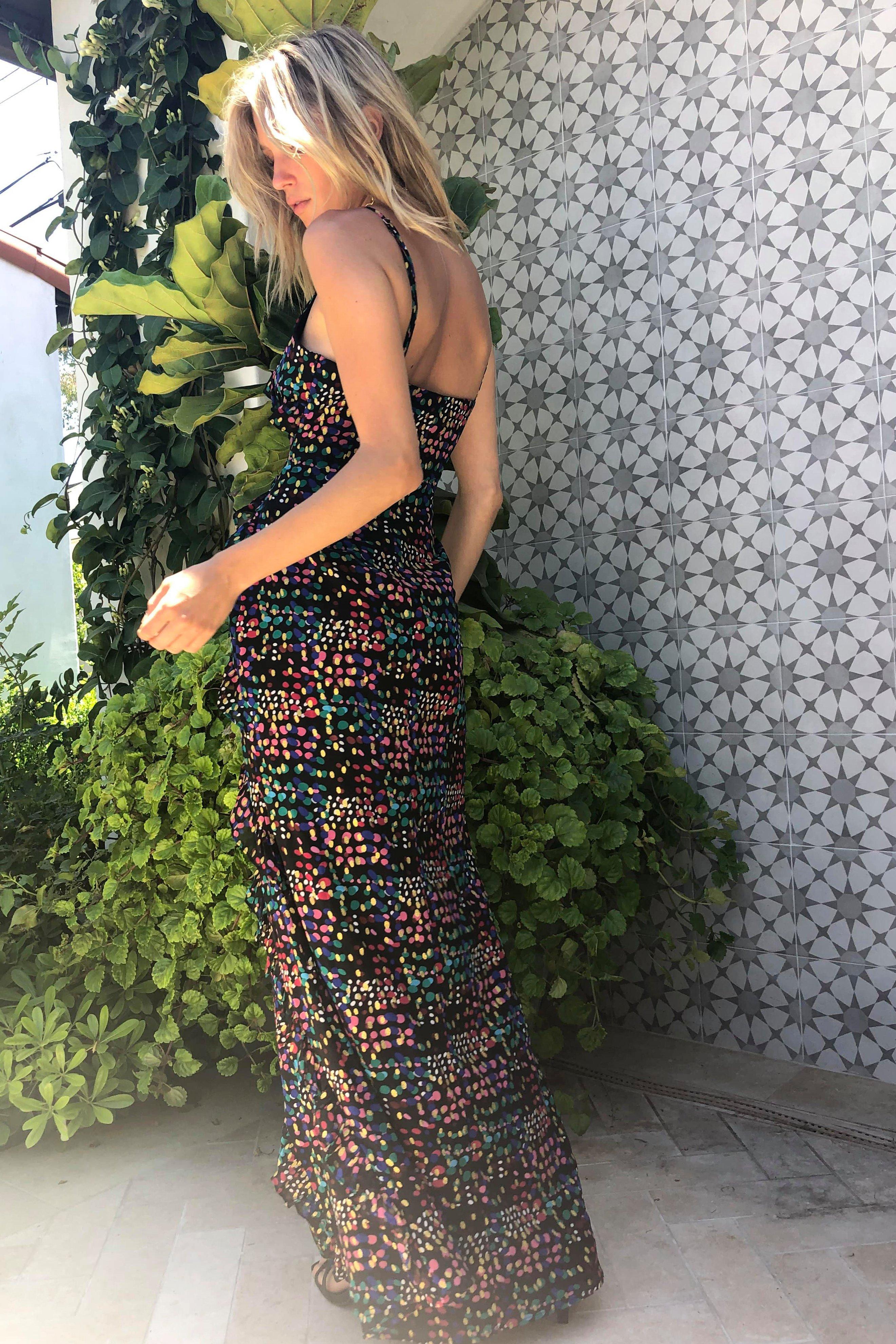 Ruffle Multi Polka Dot Maxi Dress Nasty Gal