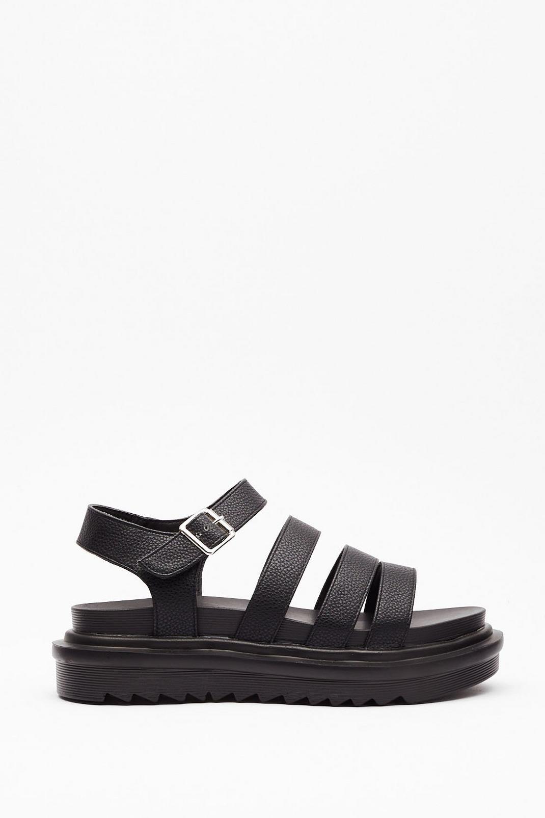 Strap to Reality Faux Leather Chunky Sandals image number 1
