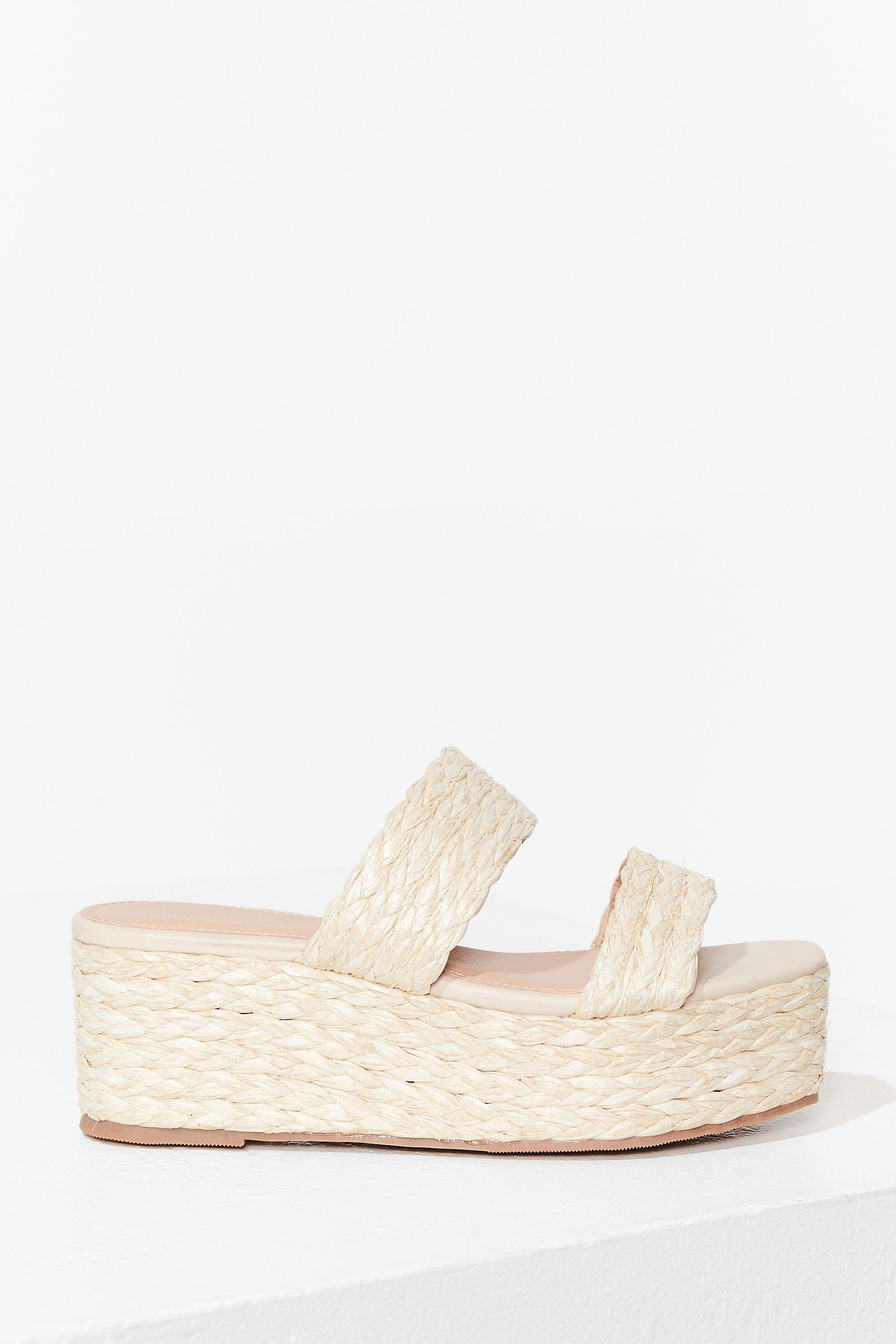 straw platform sandals