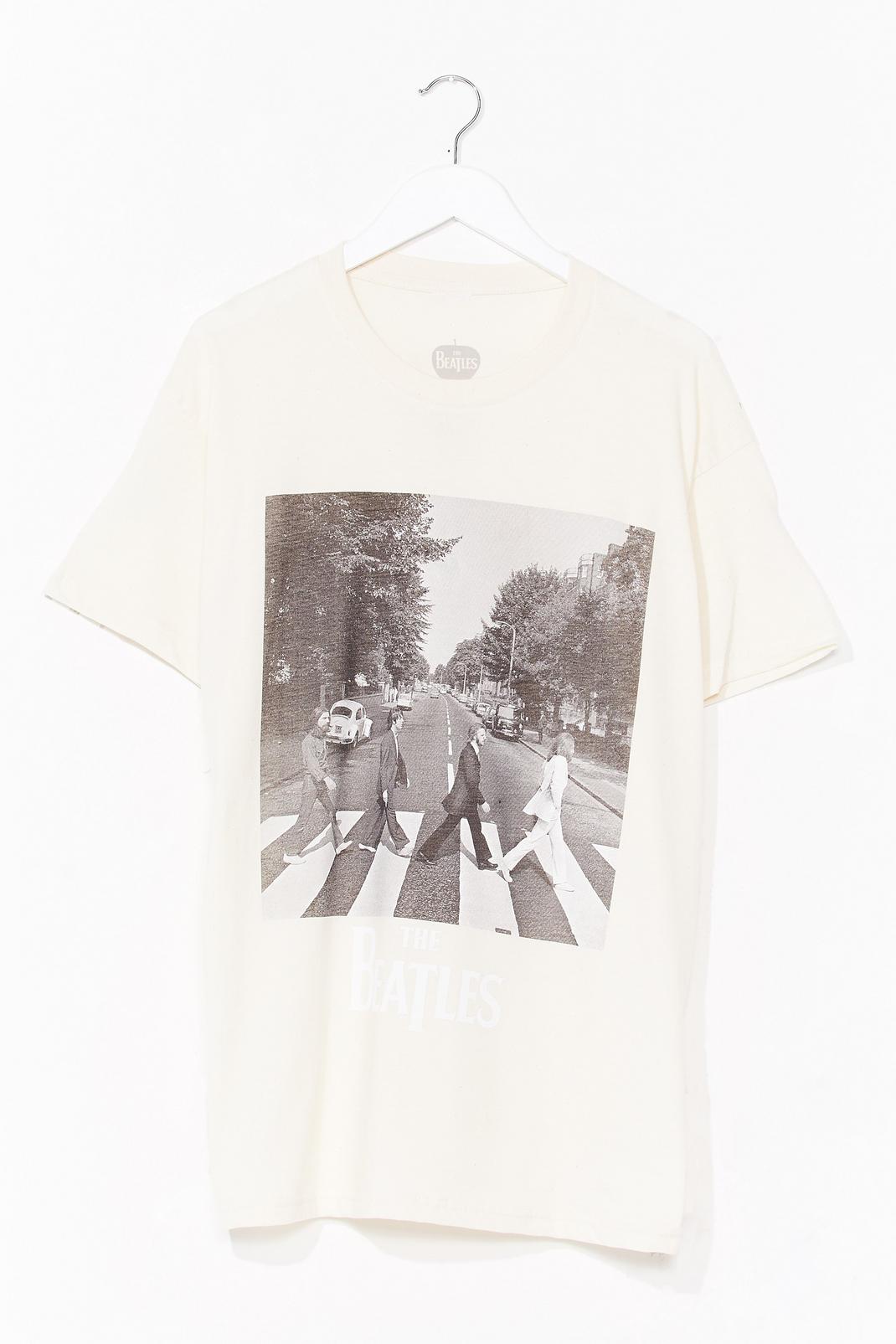 Cream Abbey Road Beatles Graphic Band Tee image number 1