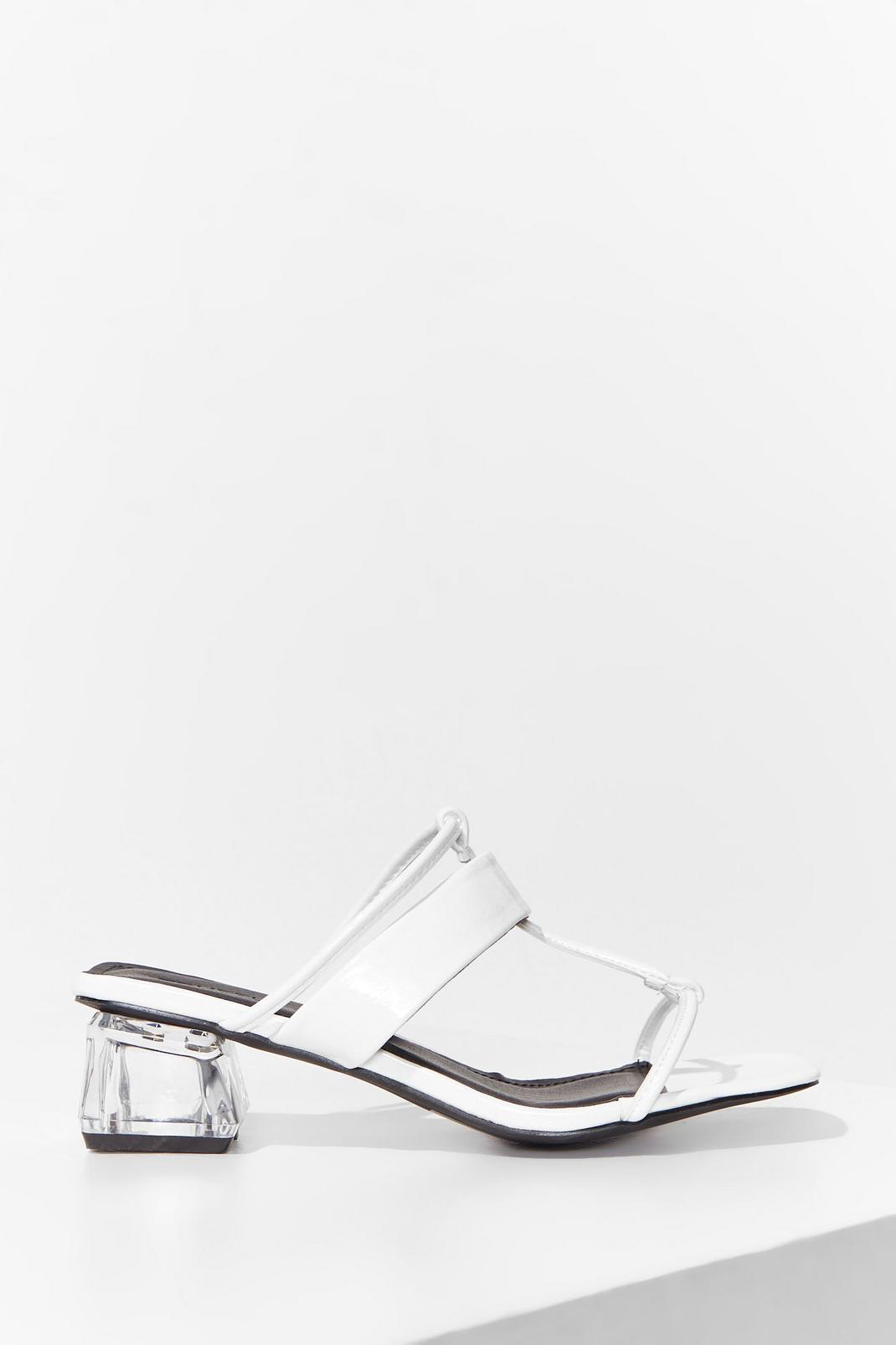 White Clear to See Faux Leather Strappy Sandals image number 1